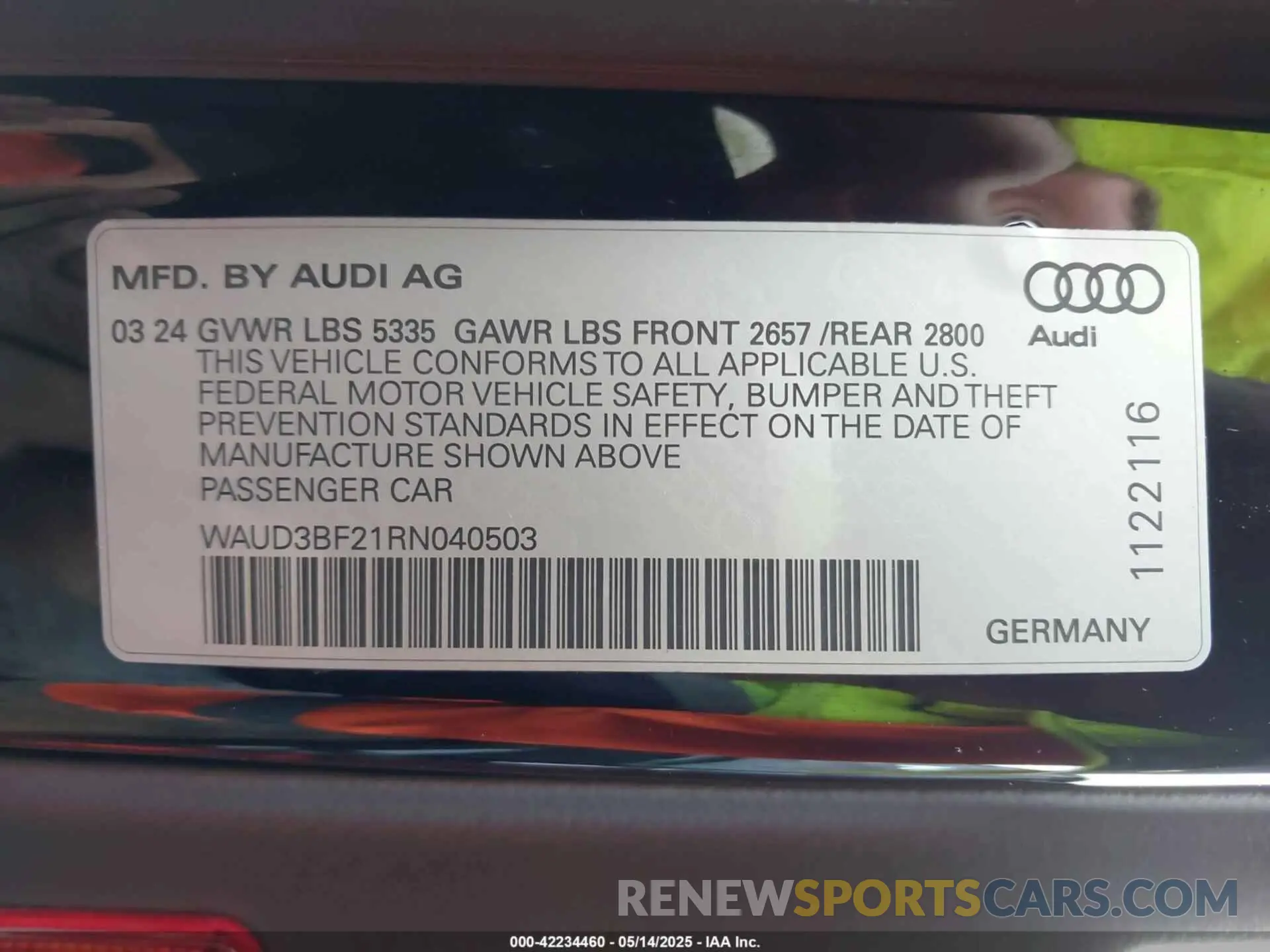 9 Photograph of a damaged car WAUD3BF21RN040503 AUDI A6 2024