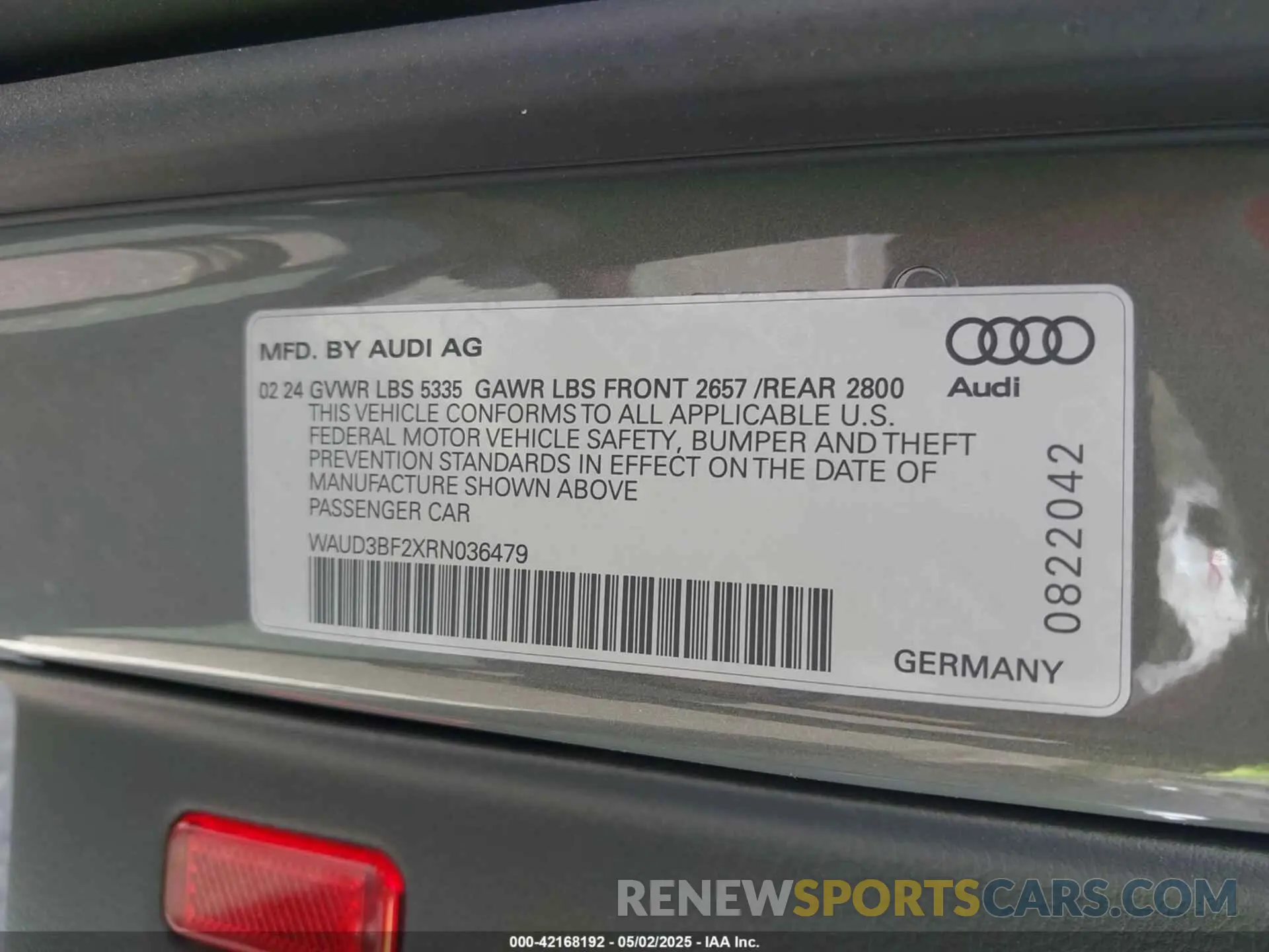 9 Photograph of a damaged car WAUD3BF2XRN036479 AUDI A6 2024