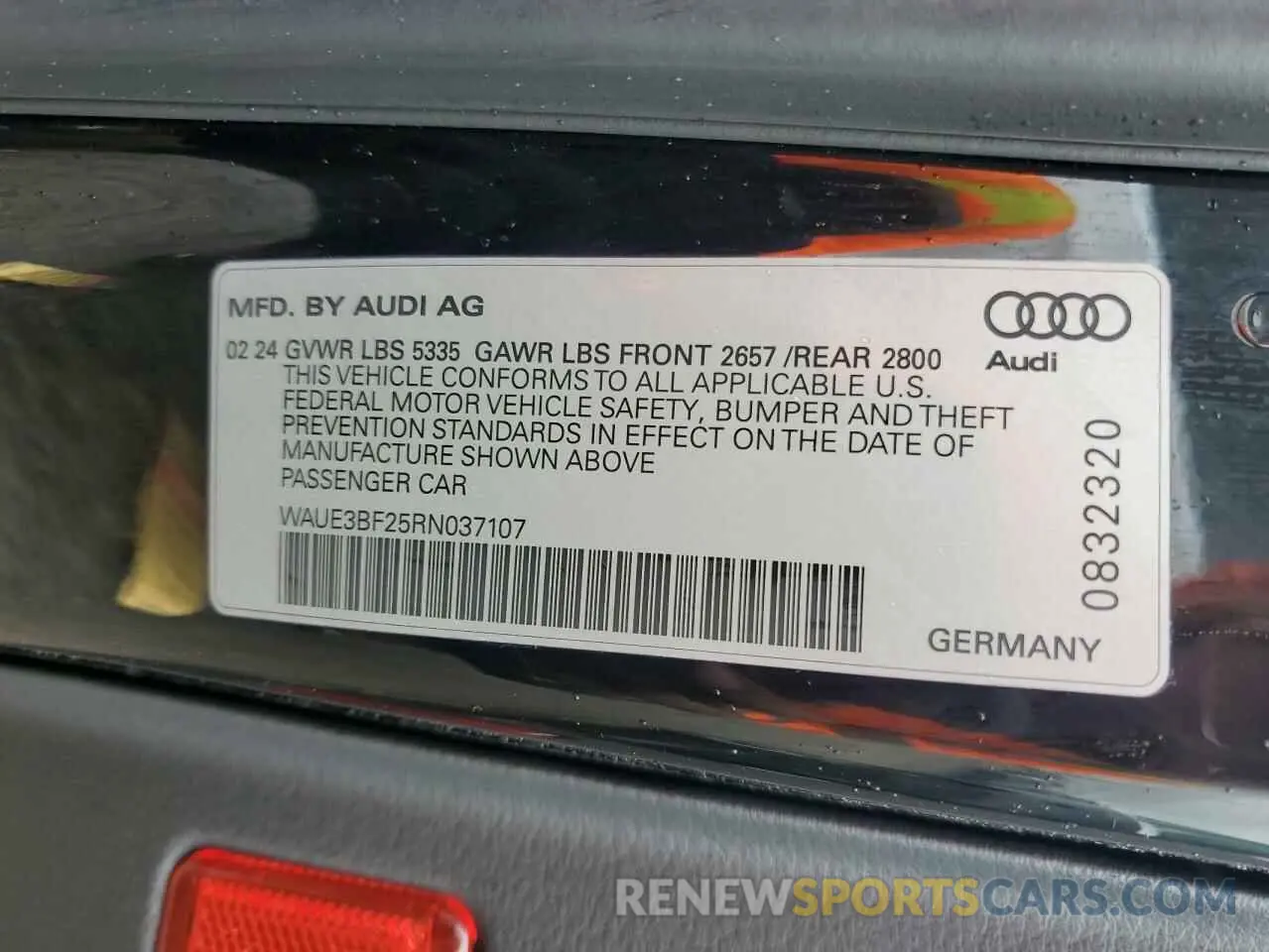 12 Photograph of a damaged car WAUE3BF25RN037107 AUDI A6 2024