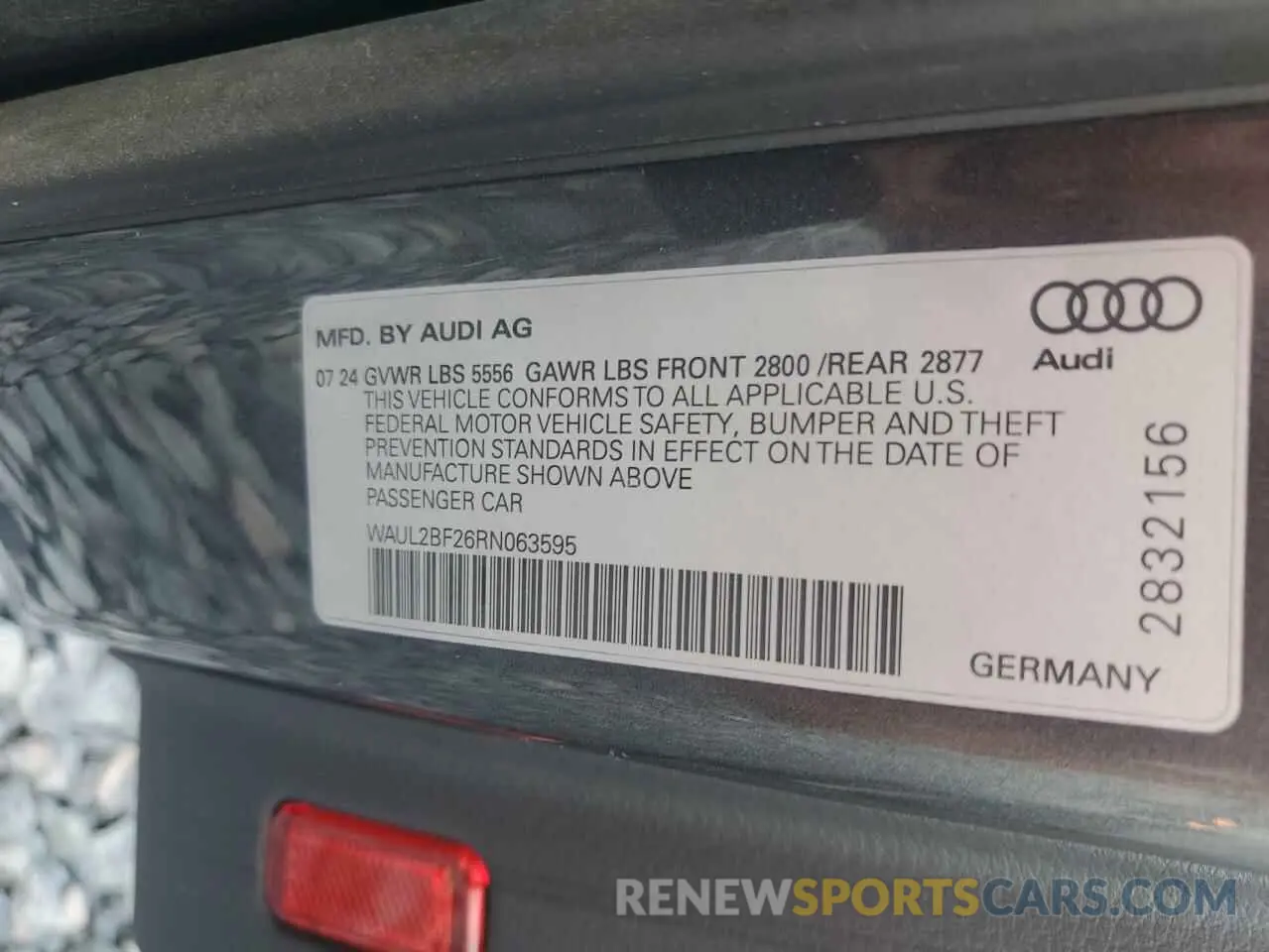 13 Photograph of a damaged car WAUL2BF26RN063595 AUDI A6 2024