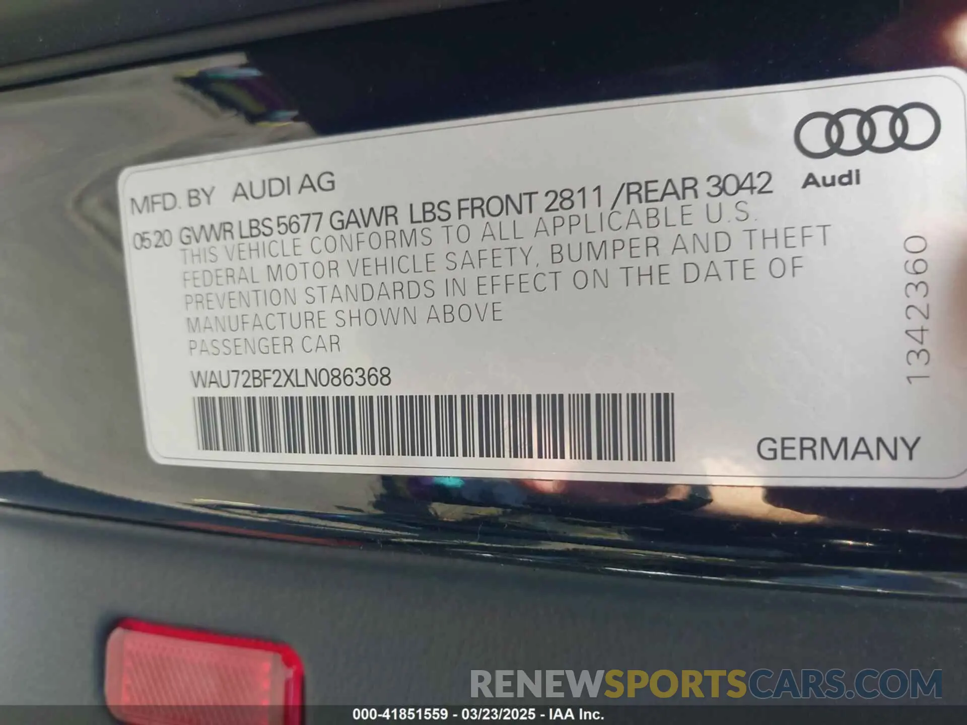 9 Фотография поврежденного автомобиля WAU72BF2XLN086368 AUDI A6 ALLROAD 2020