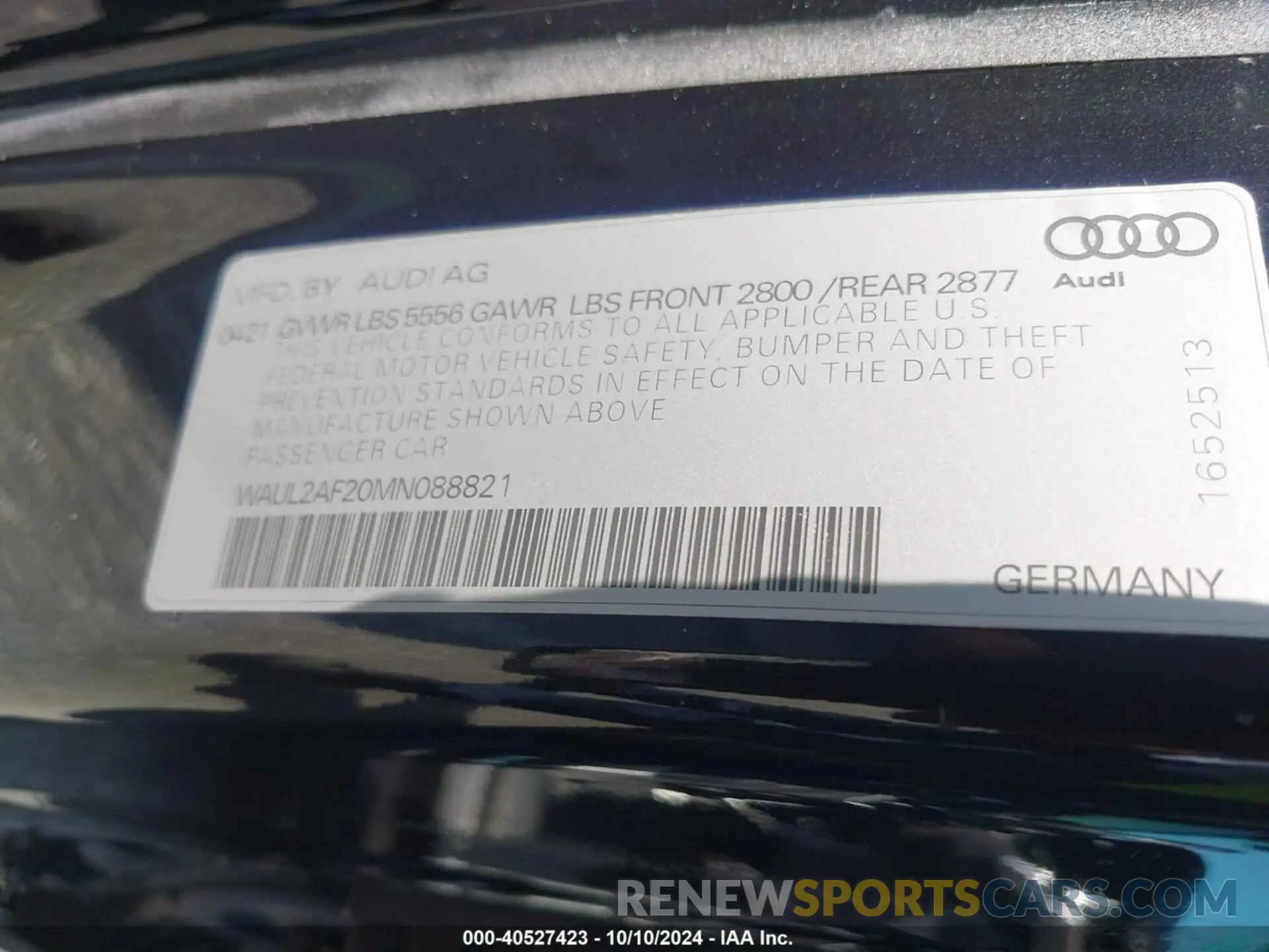 9 Фотография поврежденного автомобиля WAUL2AF20MN088821 AUDI A6 SEDAN 2021