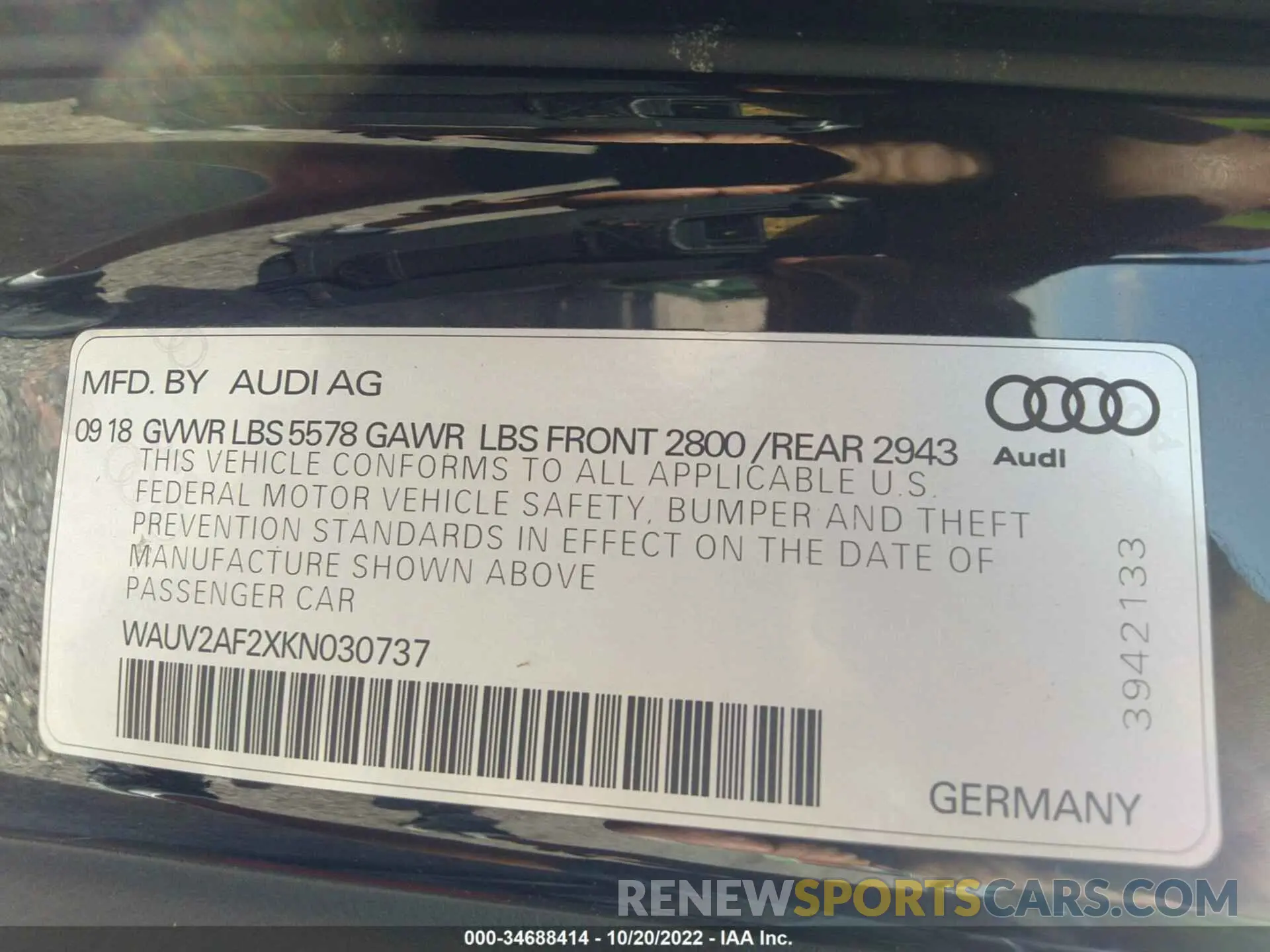 9 Фотография поврежденного автомобиля WAUV2AF2XKN030737 AUDI A7 2019