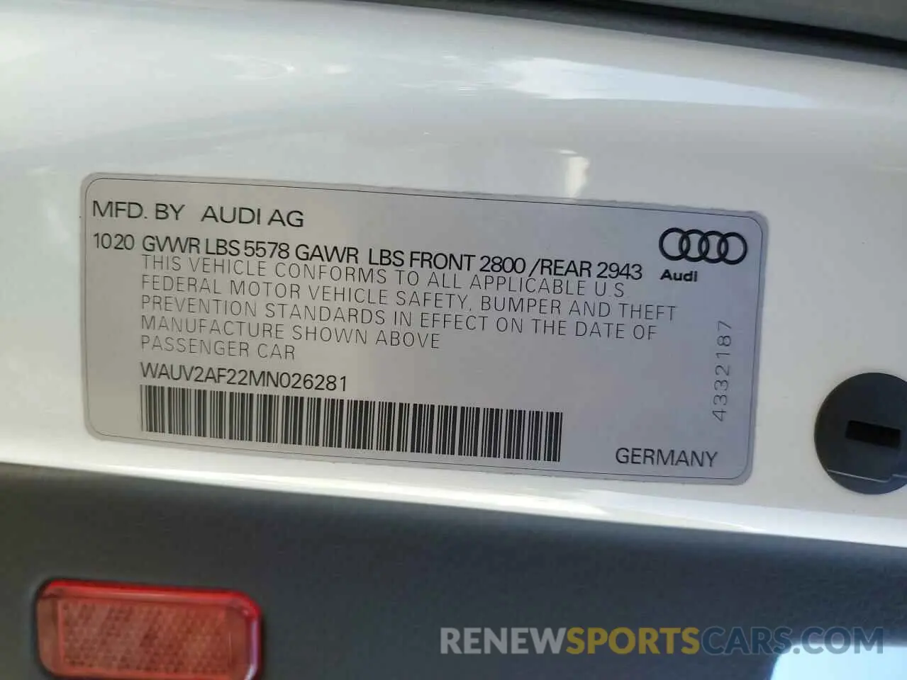 12 Фотография поврежденного автомобиля WAUV2AF22MN026281 AUDI A7 2021