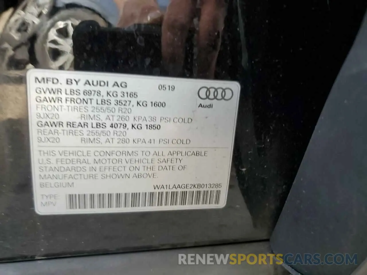 12 Photograph of a damaged car WA1LAAGE2KB013285 AUDI E-TRON 2019