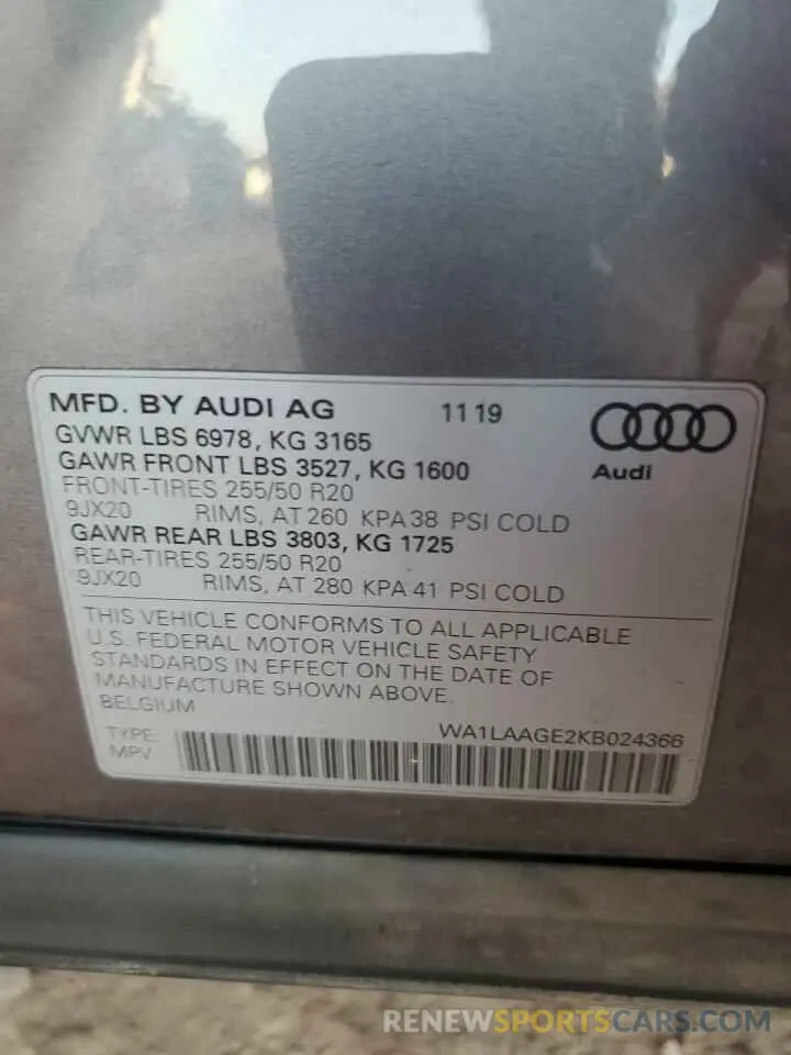 13 Photograph of a damaged car WA1LAAGE2KB024366 AUDI E-TRON 2019