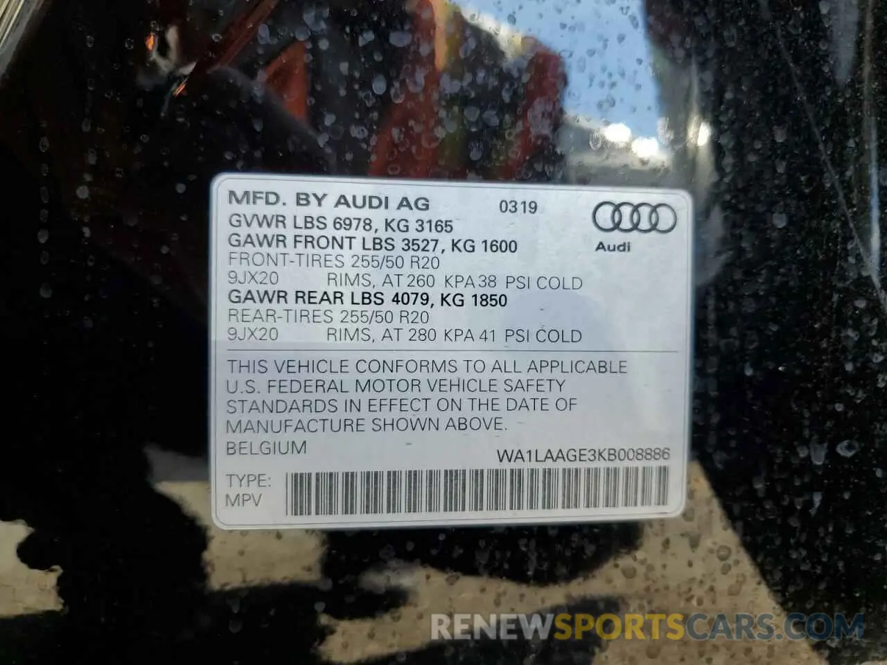 13 Photograph of a damaged car WA1LAAGE3KB008886 AUDI E-TRON 2019