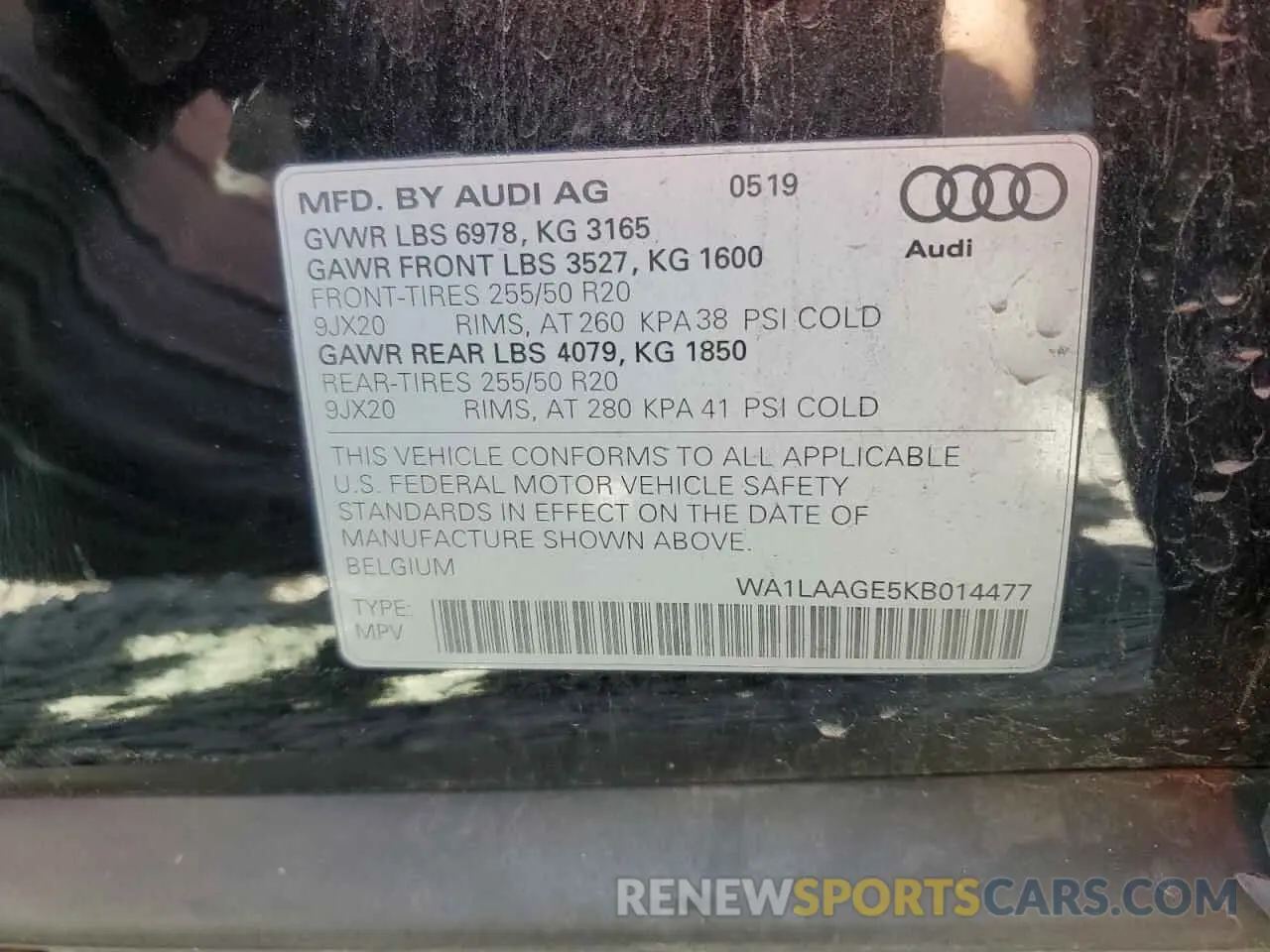 13 Фотография поврежденного автомобиля WA1LAAGE5KB014477 AUDI E-TRON 2019