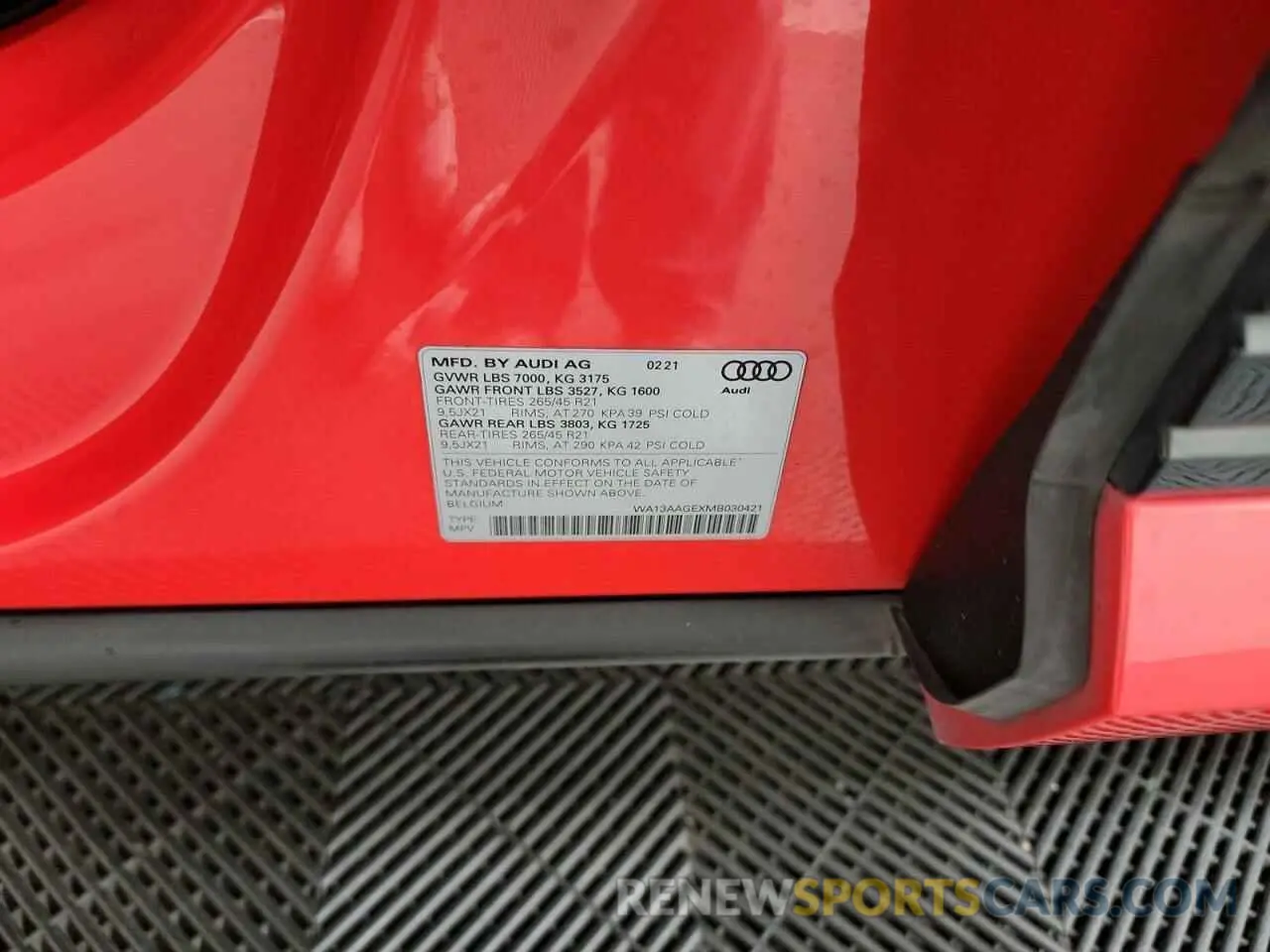 10 Фотография поврежденного автомобиля WA13AAGEXMB030421 AUDI E-TRON 2021