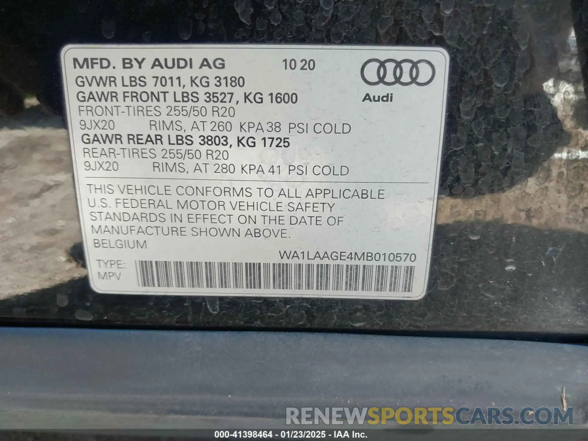9 Фотография поврежденного автомобиля WA1LAAGE4MB010570 AUDI E-TRON 2021