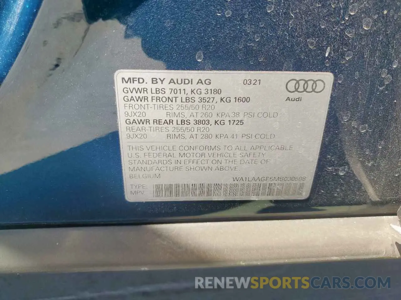 14 Фотография поврежденного автомобиля WA1LAAGE5MB030598 AUDI E-TRON 2021