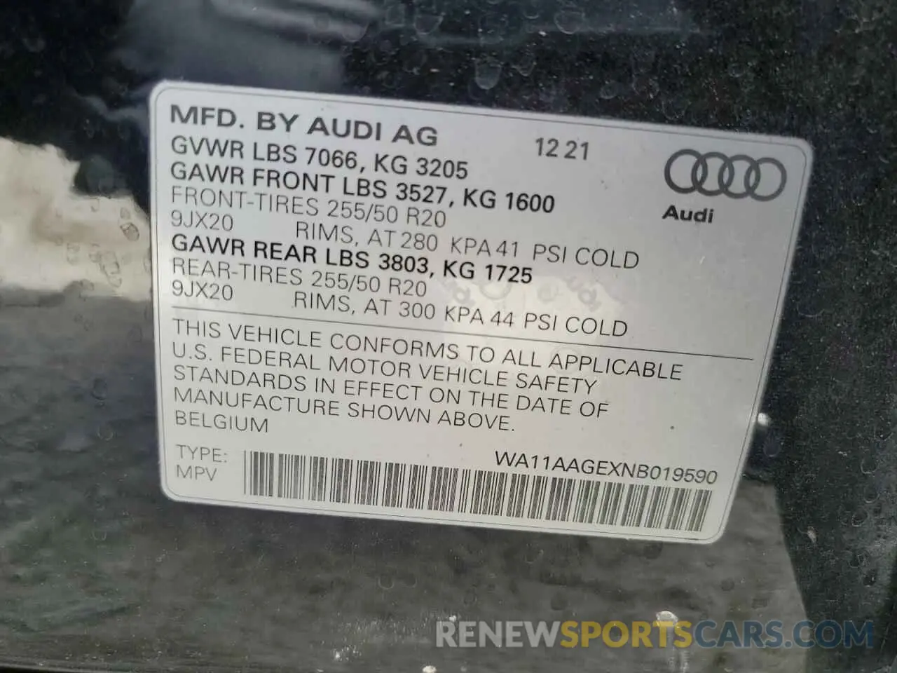 12 Фотография поврежденного автомобиля WA11AAGEXNB019590 AUDI E-TRON 2022