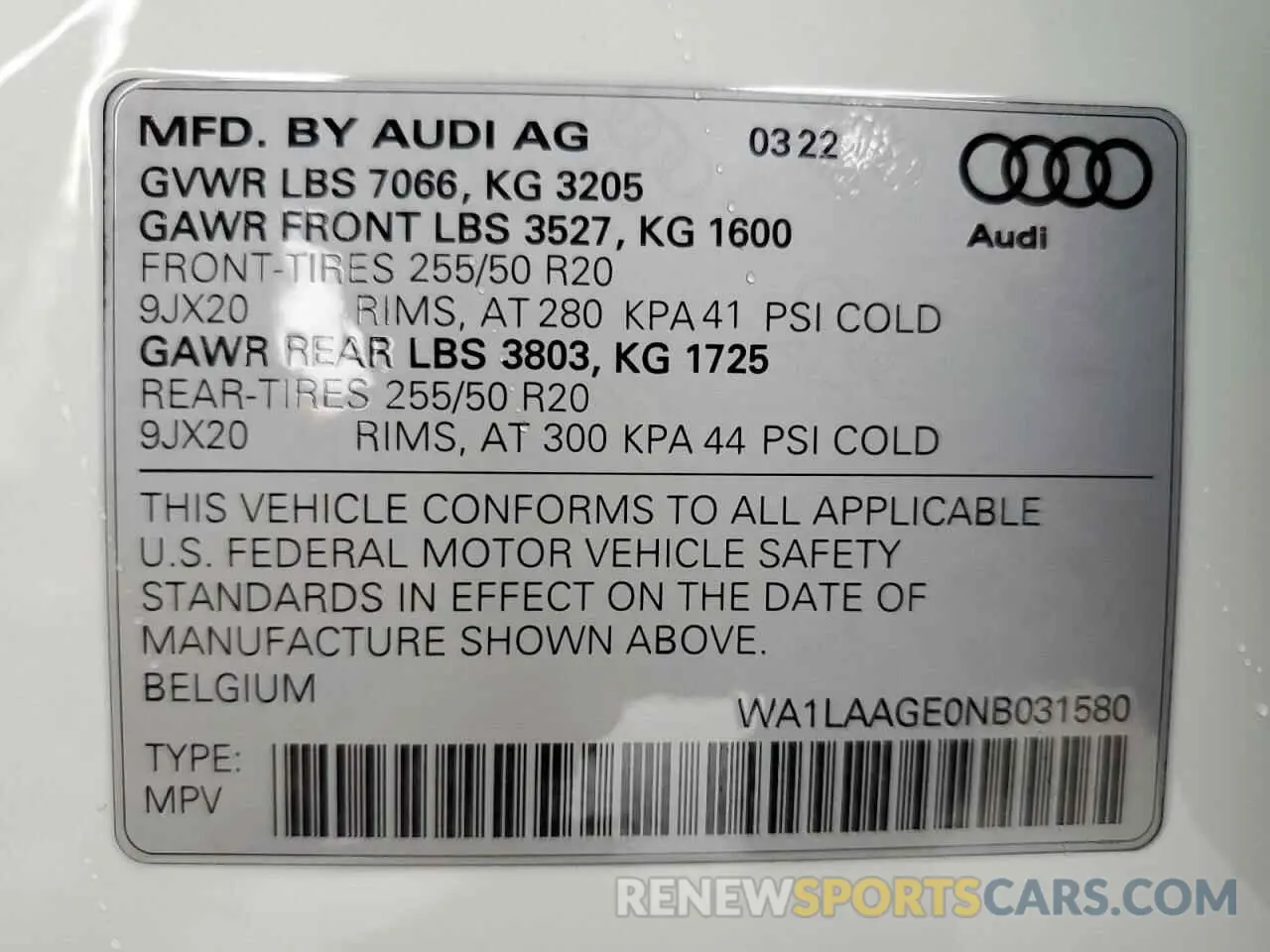 13 Фотография поврежденного автомобиля WA1LAAGE0NB031580 AUDI E-TRON 2022