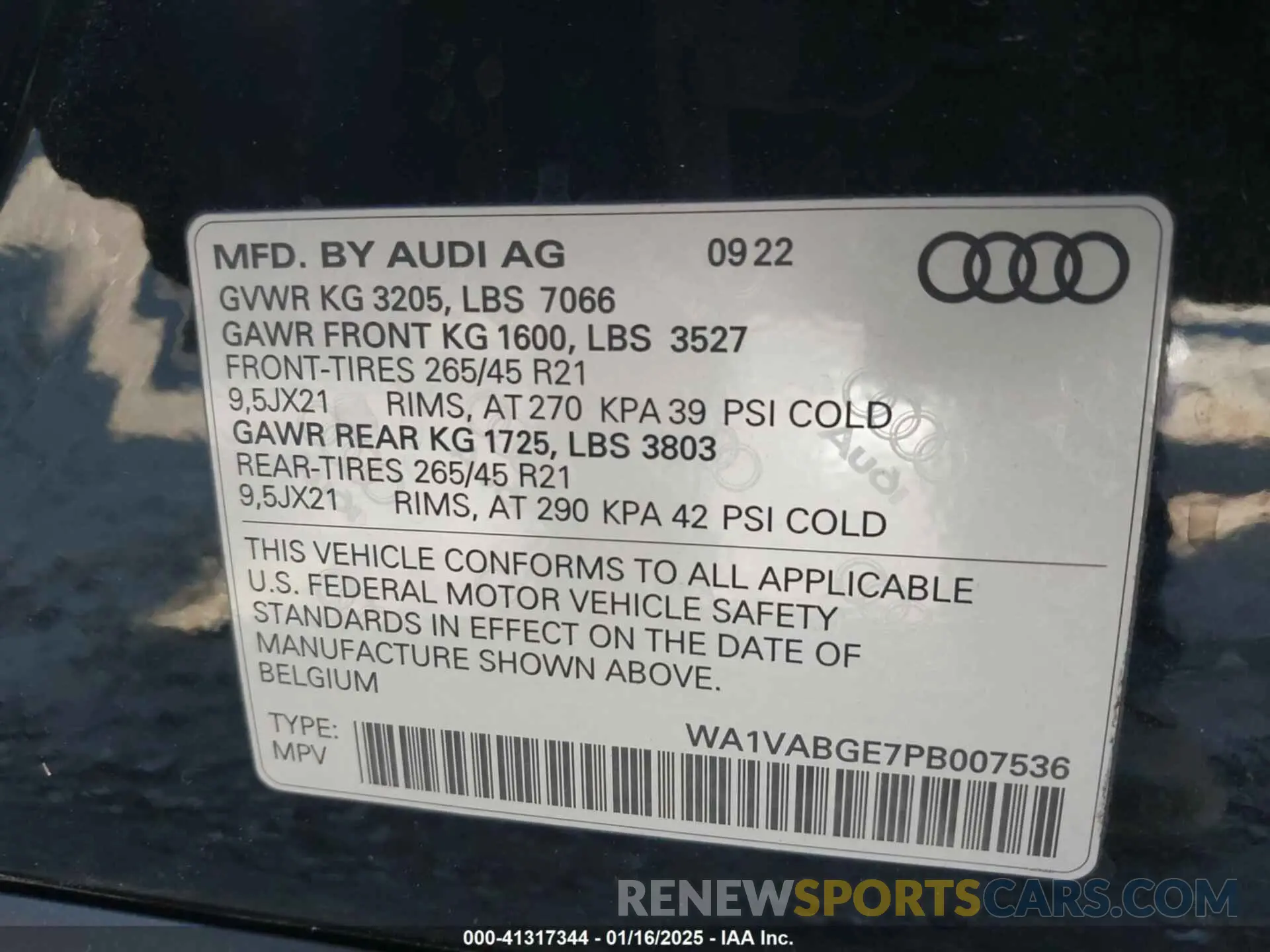 9 Фотография поврежденного автомобиля WA1VABGE7PB007536 AUDI E-TRON 2023