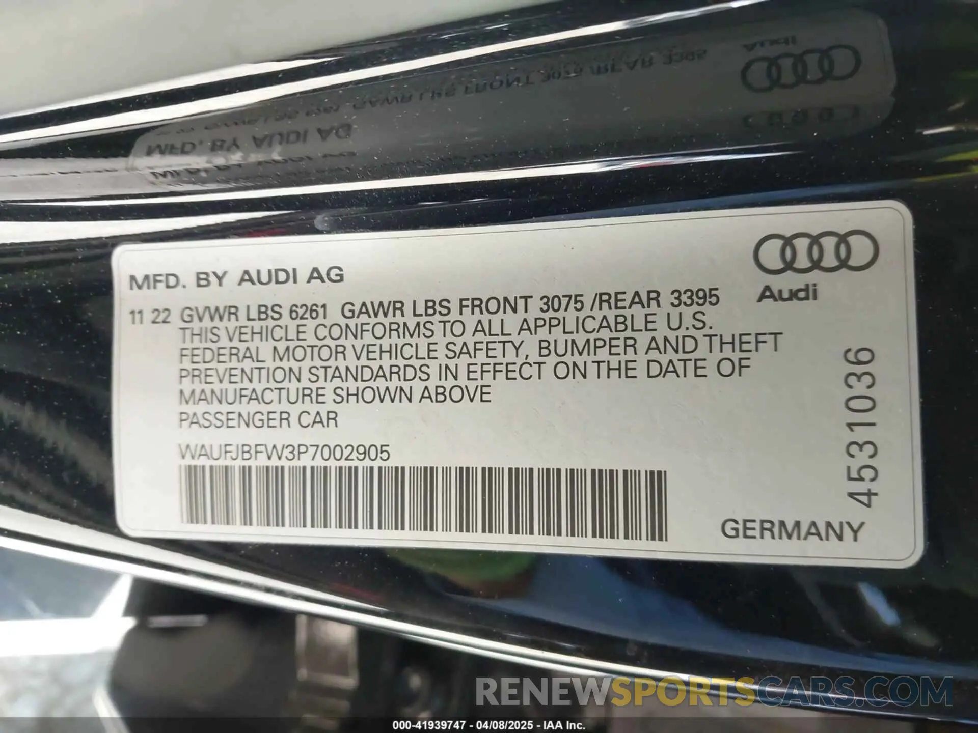 9 Photograph of a damaged car WAUFJBFW3P7002905 AUDI E-TRON GT 2023