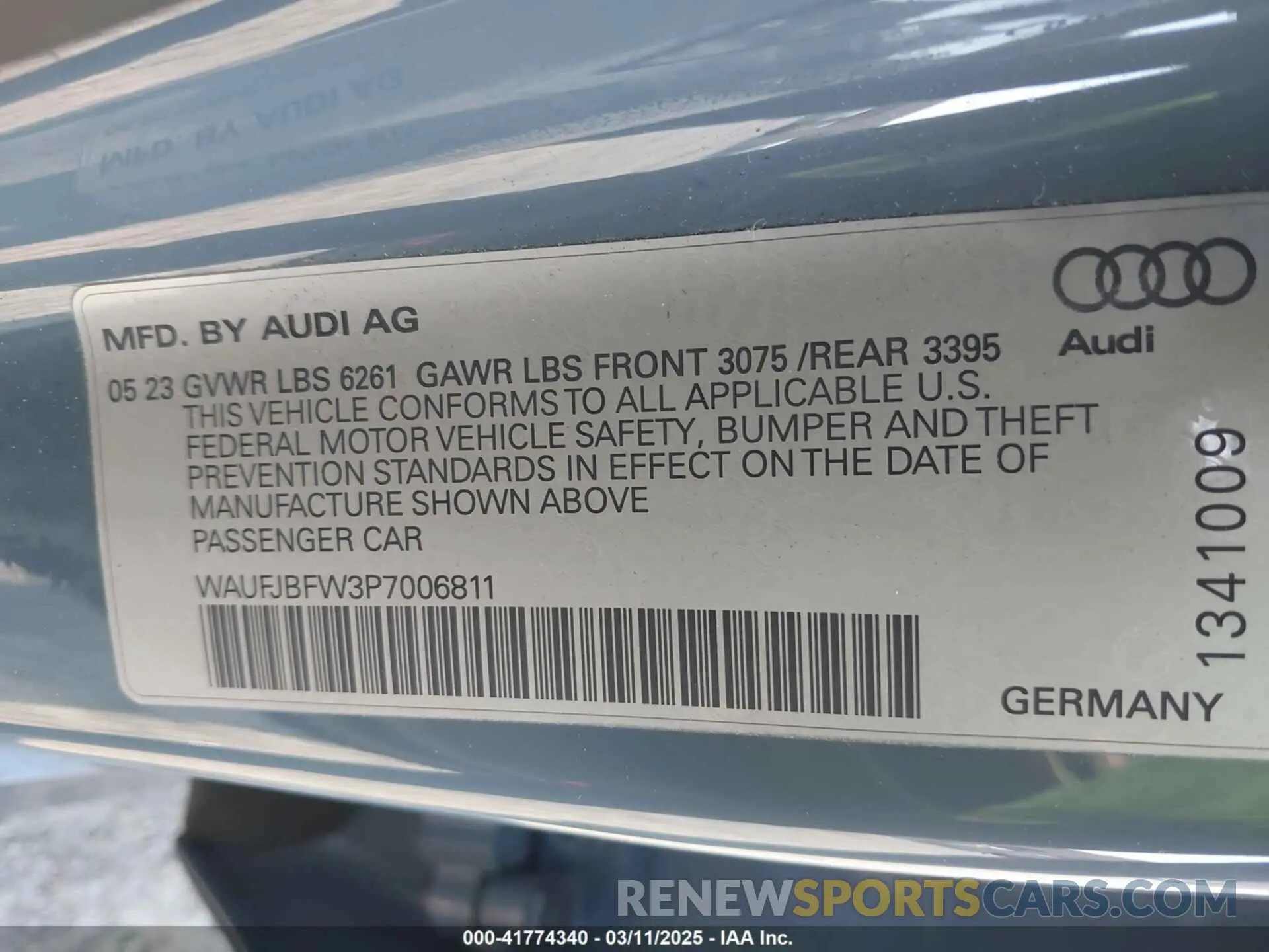 9 Фотография поврежденного автомобиля WAUFJBFW3P7006811 AUDI E-TRON GT 2023