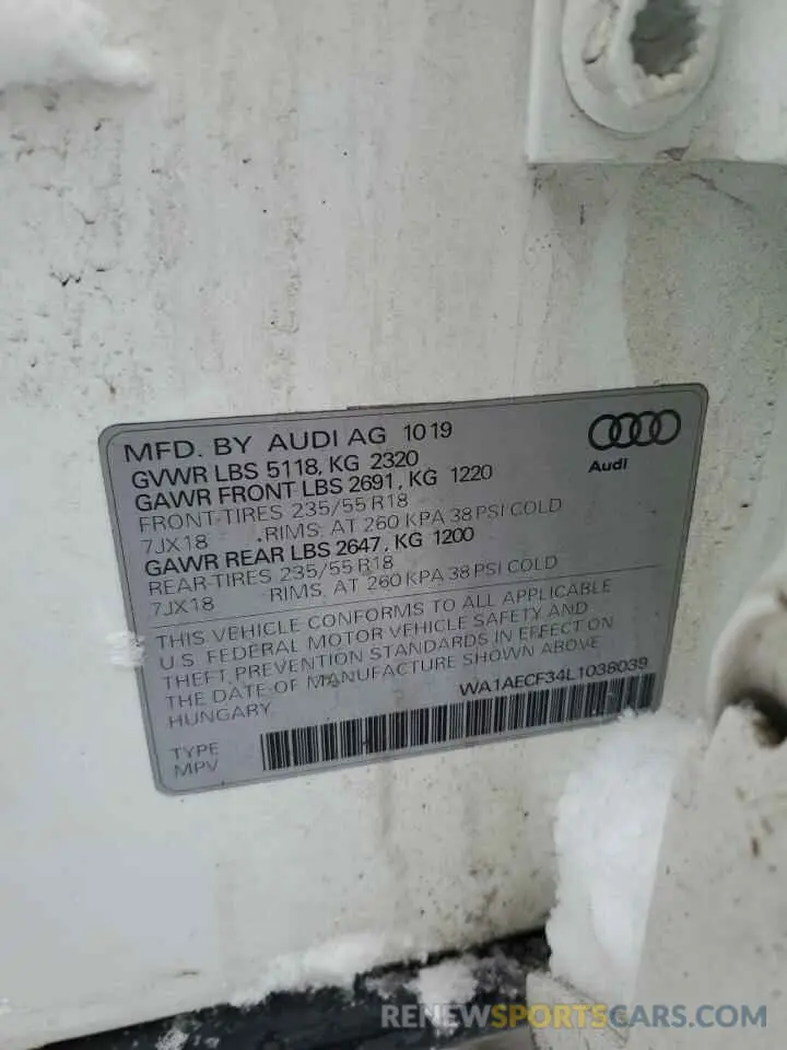 13 Фотография поврежденного автомобиля WA1AECF34L1038039 AUDI Q3 2020
