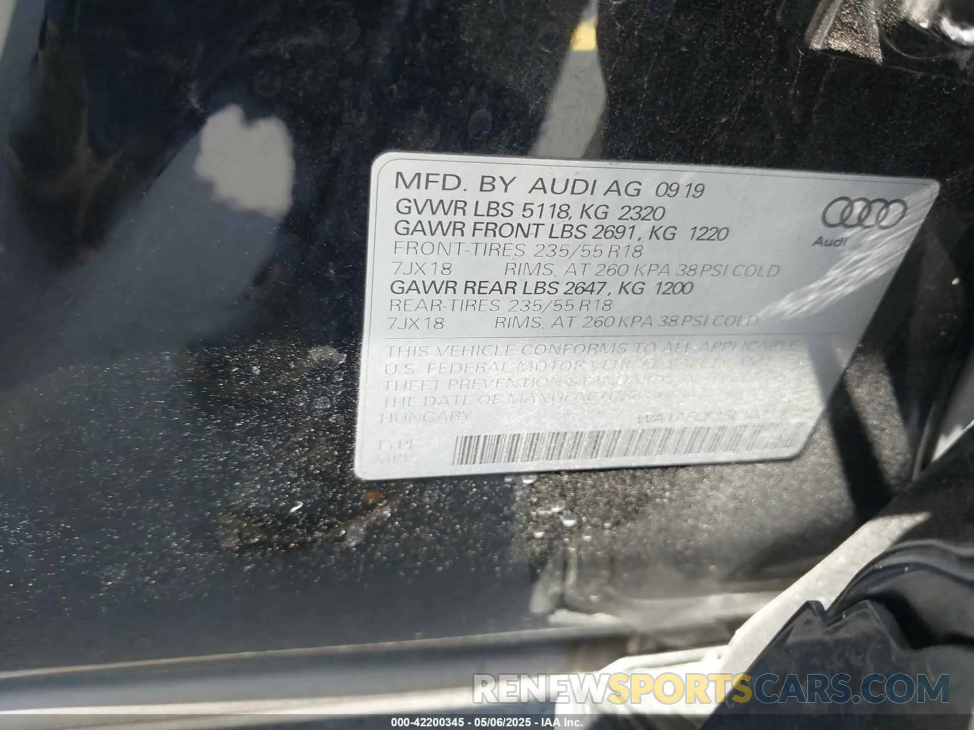 9 Фотография поврежденного автомобиля WA1AECF35L1021332 AUDI Q3 2020