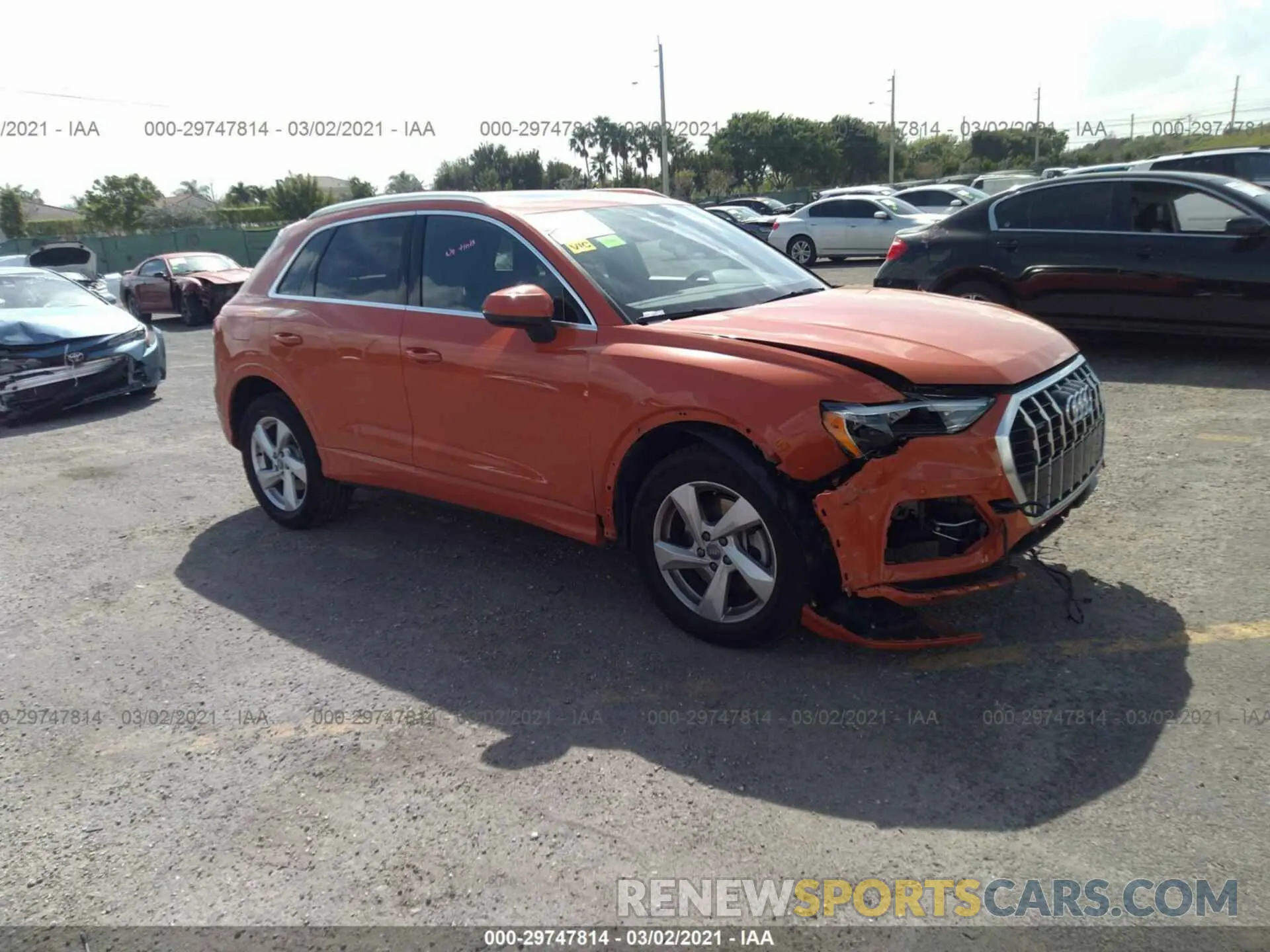1 Photograph of a damaged car WA1AECF38L1108626 AUDI Q3 2020