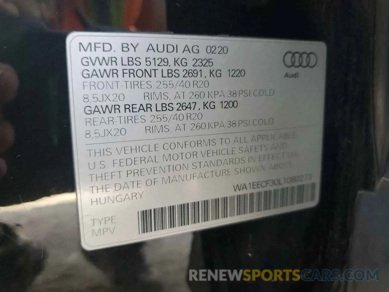 13 Фотография поврежденного автомобиля WA1EECF30L1080273 AUDI Q3 2020