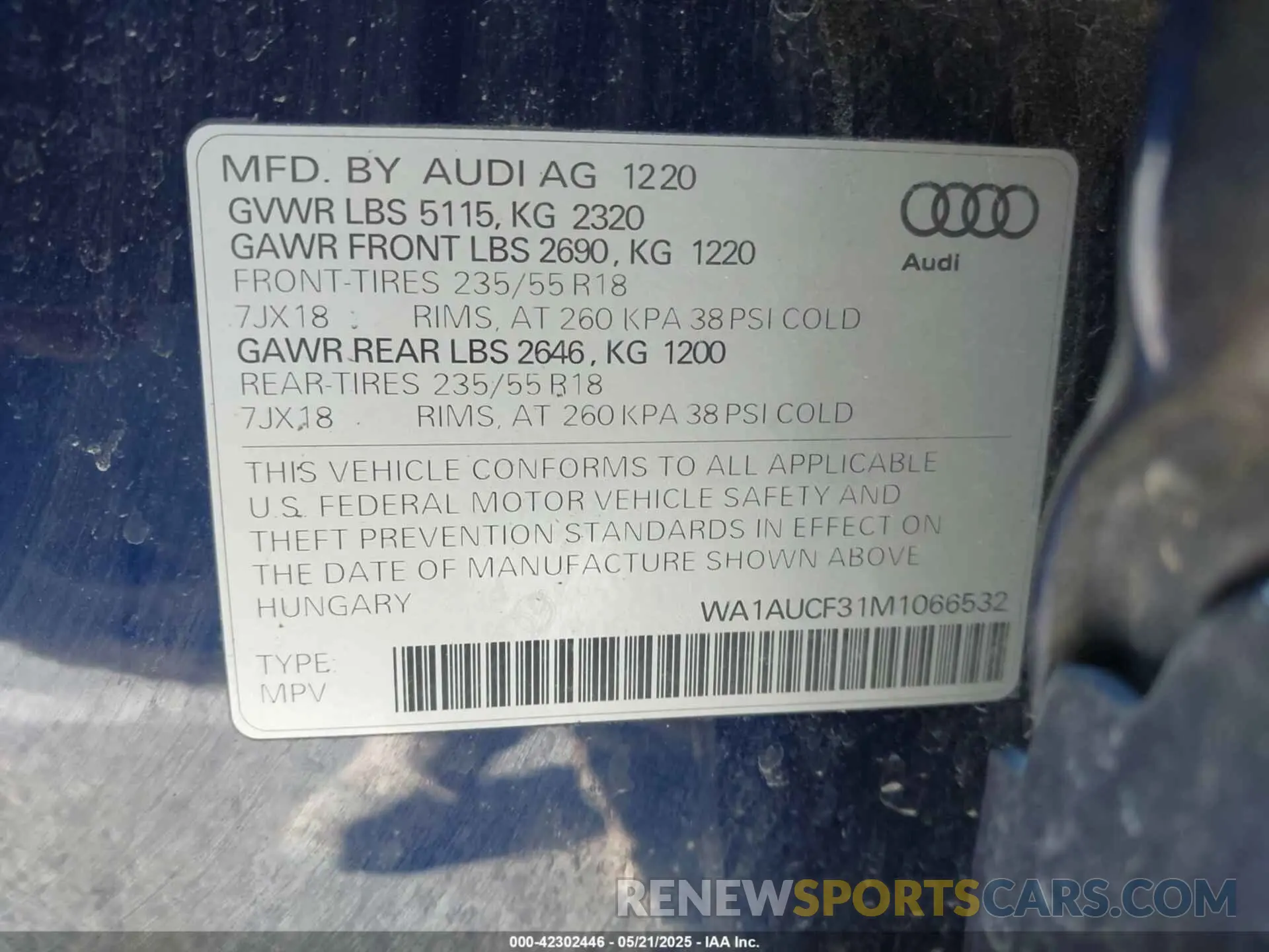9 Фотография поврежденного автомобиля WA1AUCF31M1066532 AUDI Q3 2021