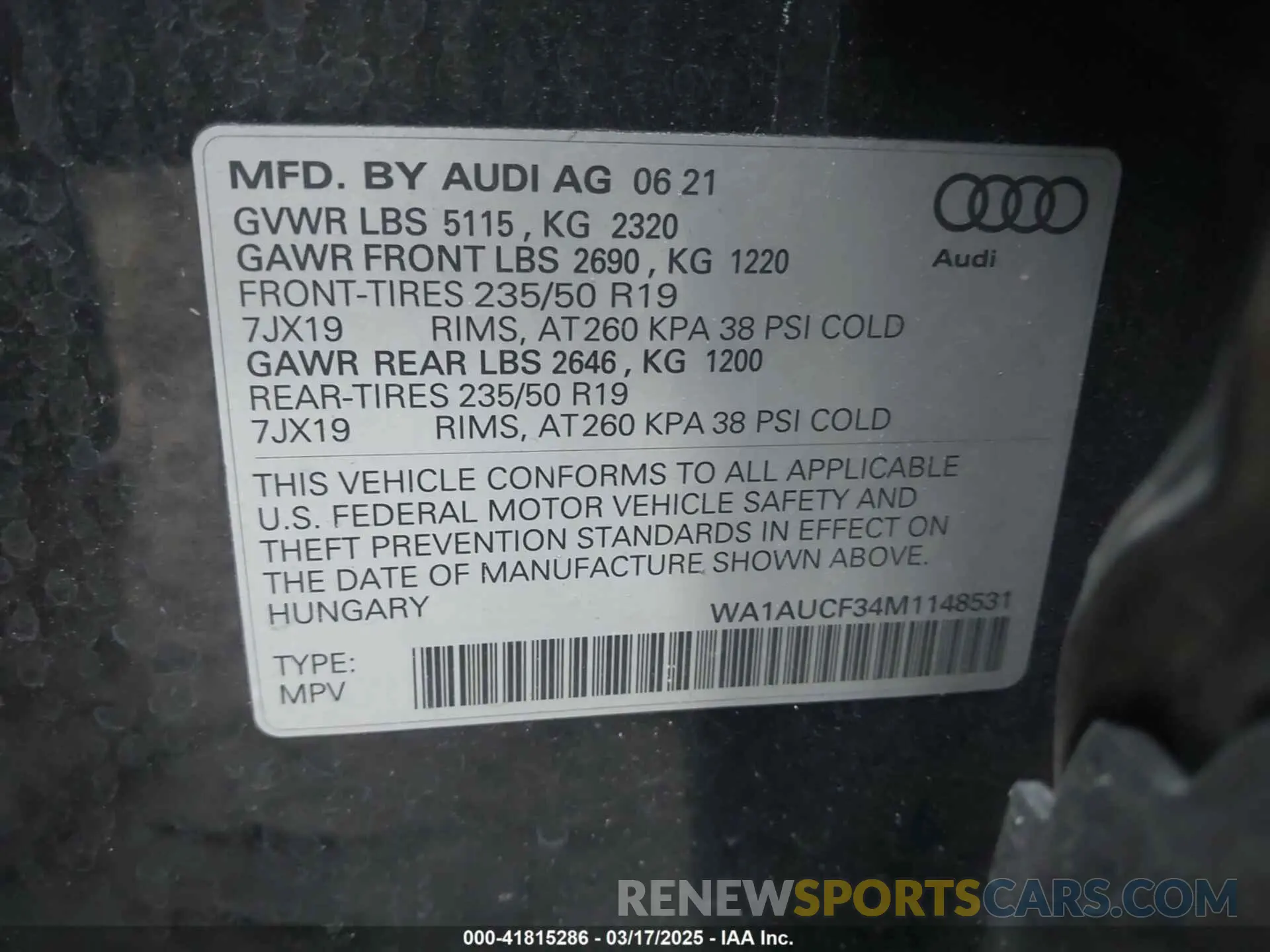 9 Фотография поврежденного автомобиля WA1AUCF34M1148531 AUDI Q3 2021