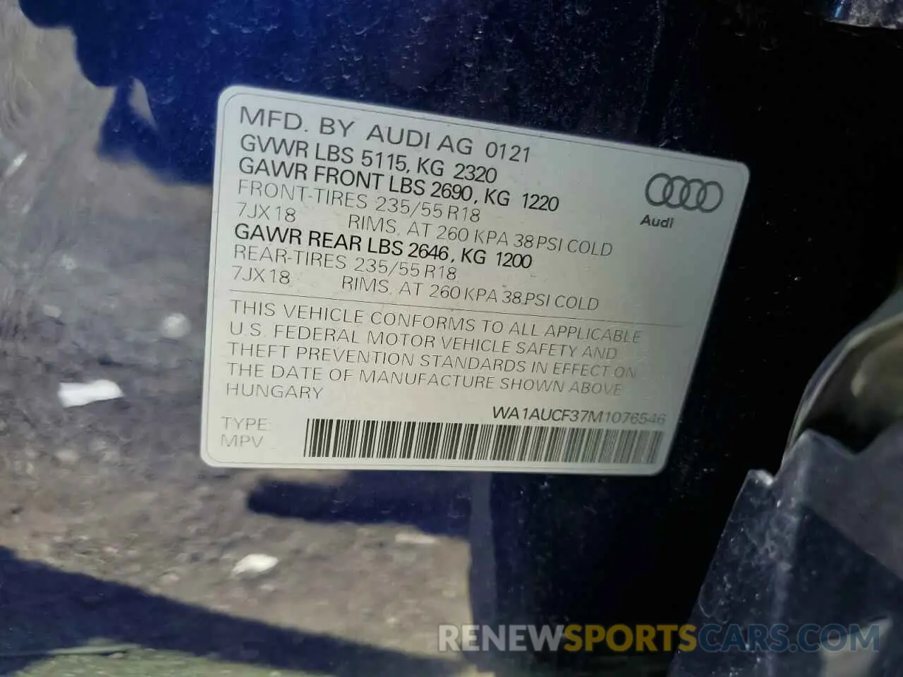 13 Фотография поврежденного автомобиля WA1AUCF37M1076546 AUDI Q3 2021