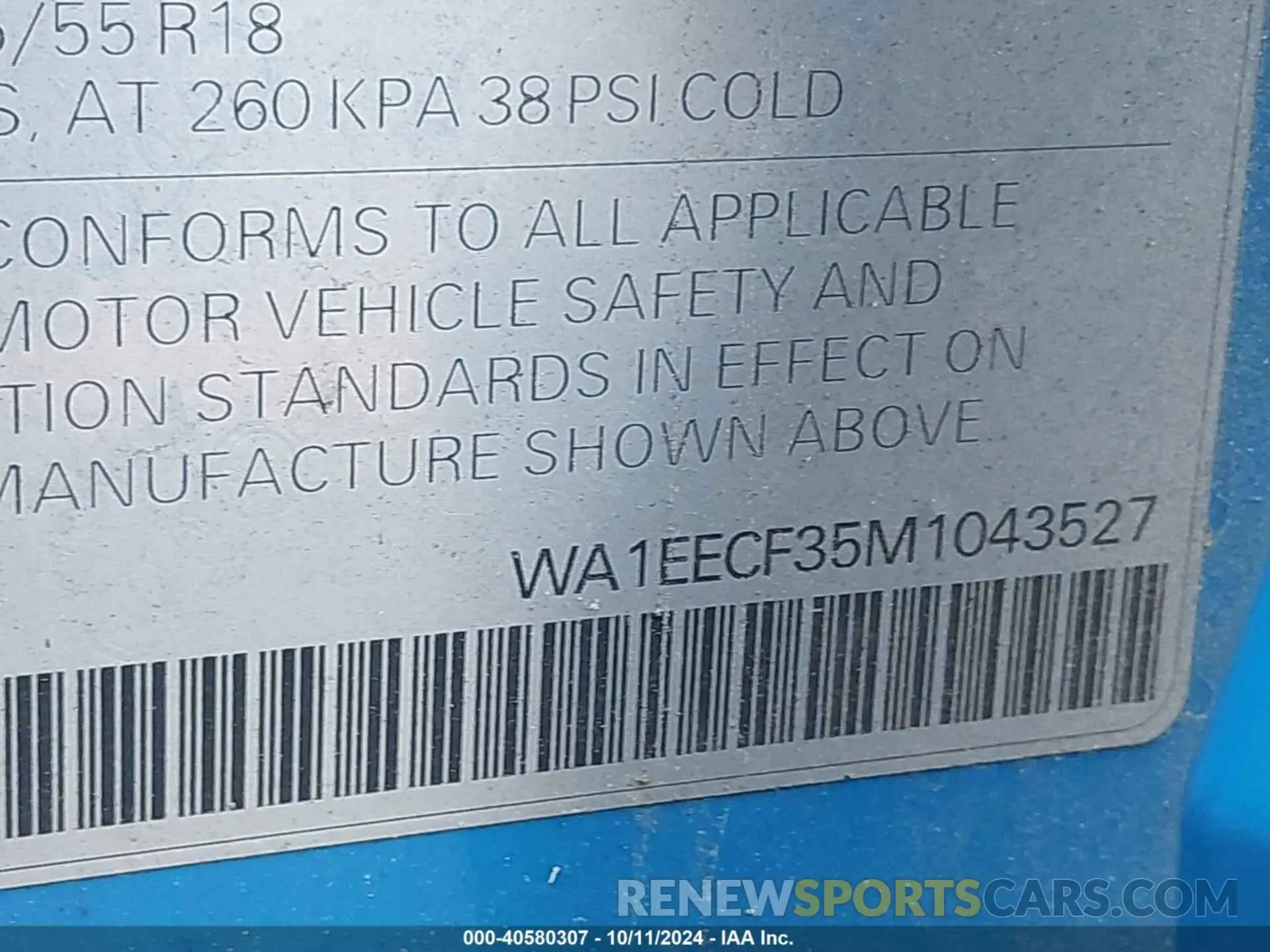 9 Фотография поврежденного автомобиля WA1EECF35M1043527 AUDI Q3 2021