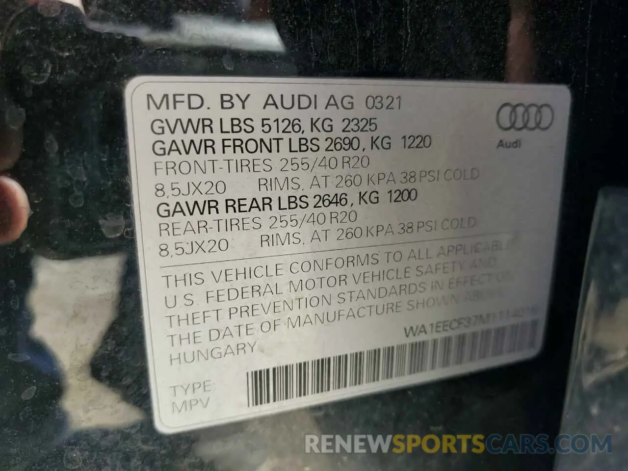 13 Фотография поврежденного автомобиля WA1EECF37M1114016 AUDI Q3 2021