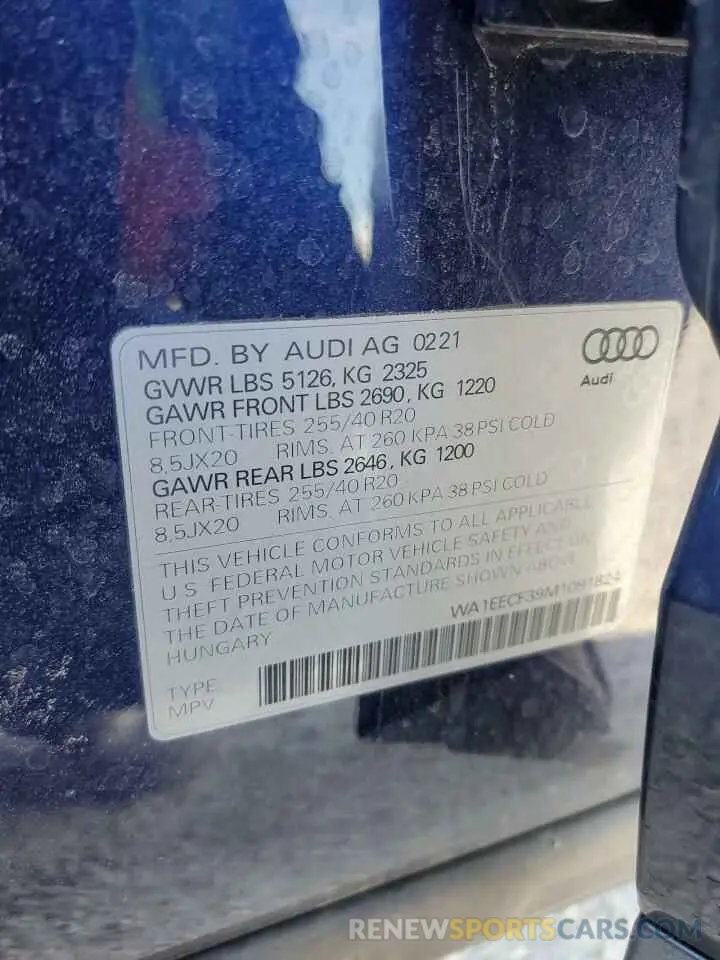 13 Фотография поврежденного автомобиля WA1EECF39M1091824 AUDI Q3 2021