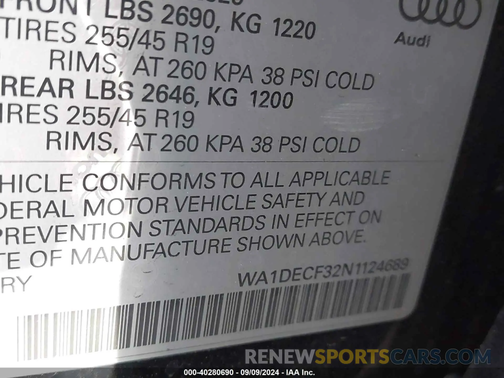 9 Фотография поврежденного автомобиля WA1DECF32N1124689 AUDI Q3 2022
