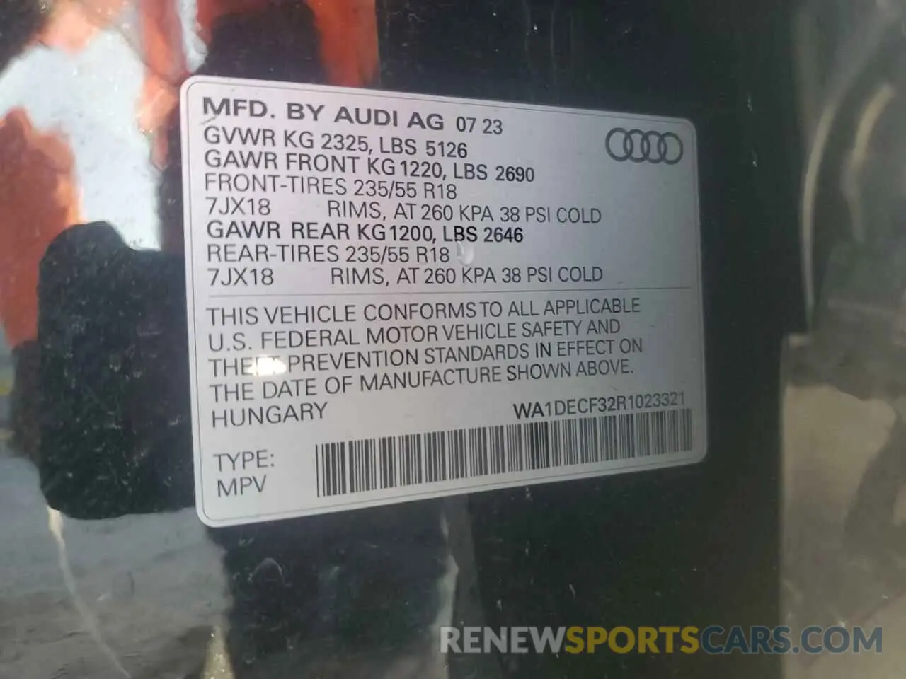 15 Фотография поврежденного автомобиля WA1DECF32R1023321 AUDI Q3 2024