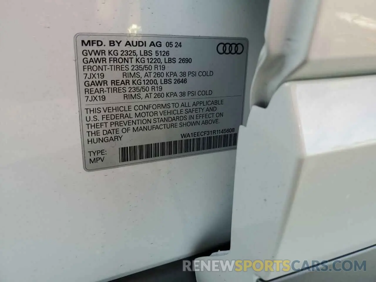 15 Фотография поврежденного автомобиля WA1EECF31R1145608 AUDI Q3 2024