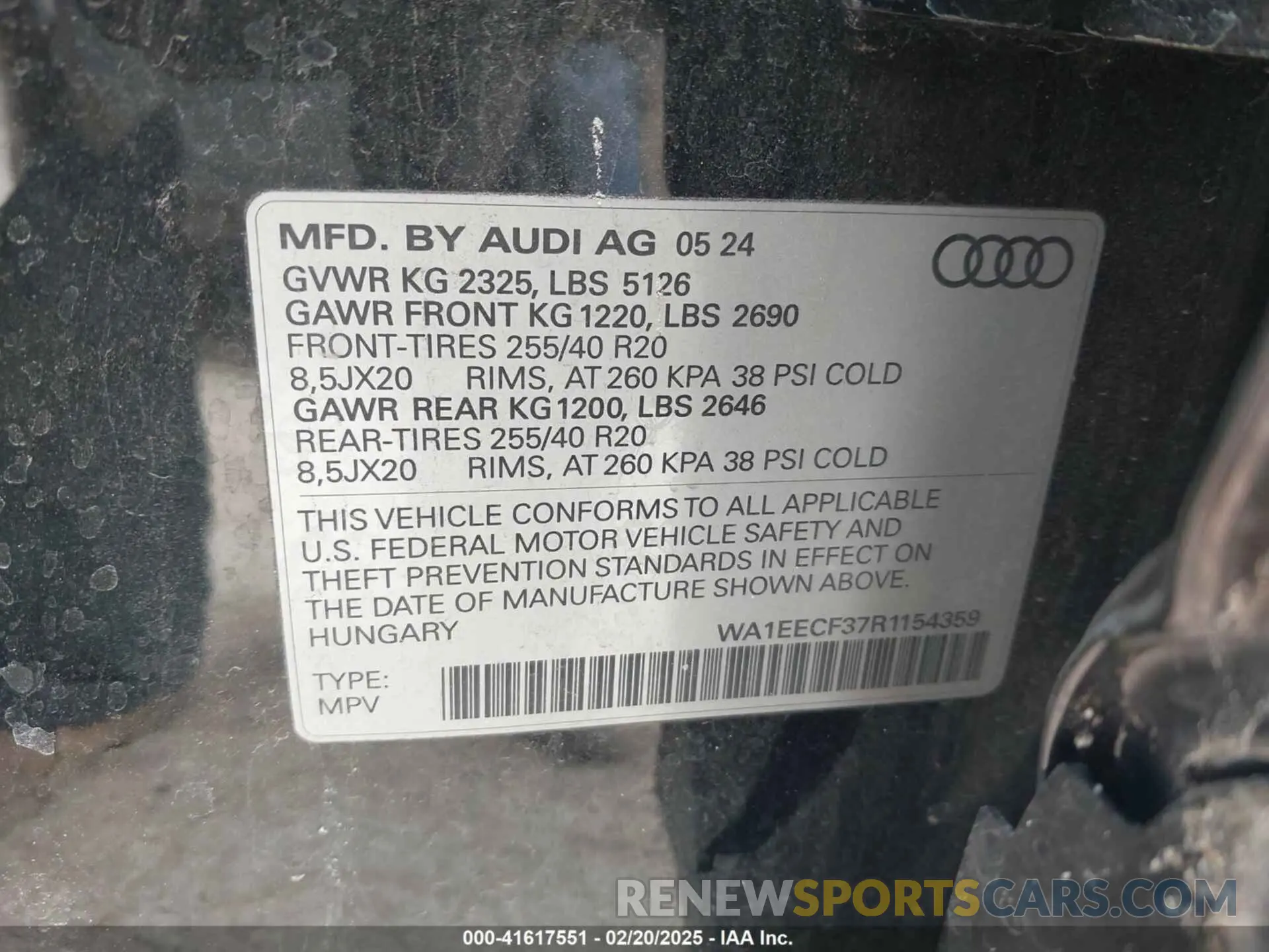 9 Фотография поврежденного автомобиля WA1EECF37R1154359 AUDI Q3 2024