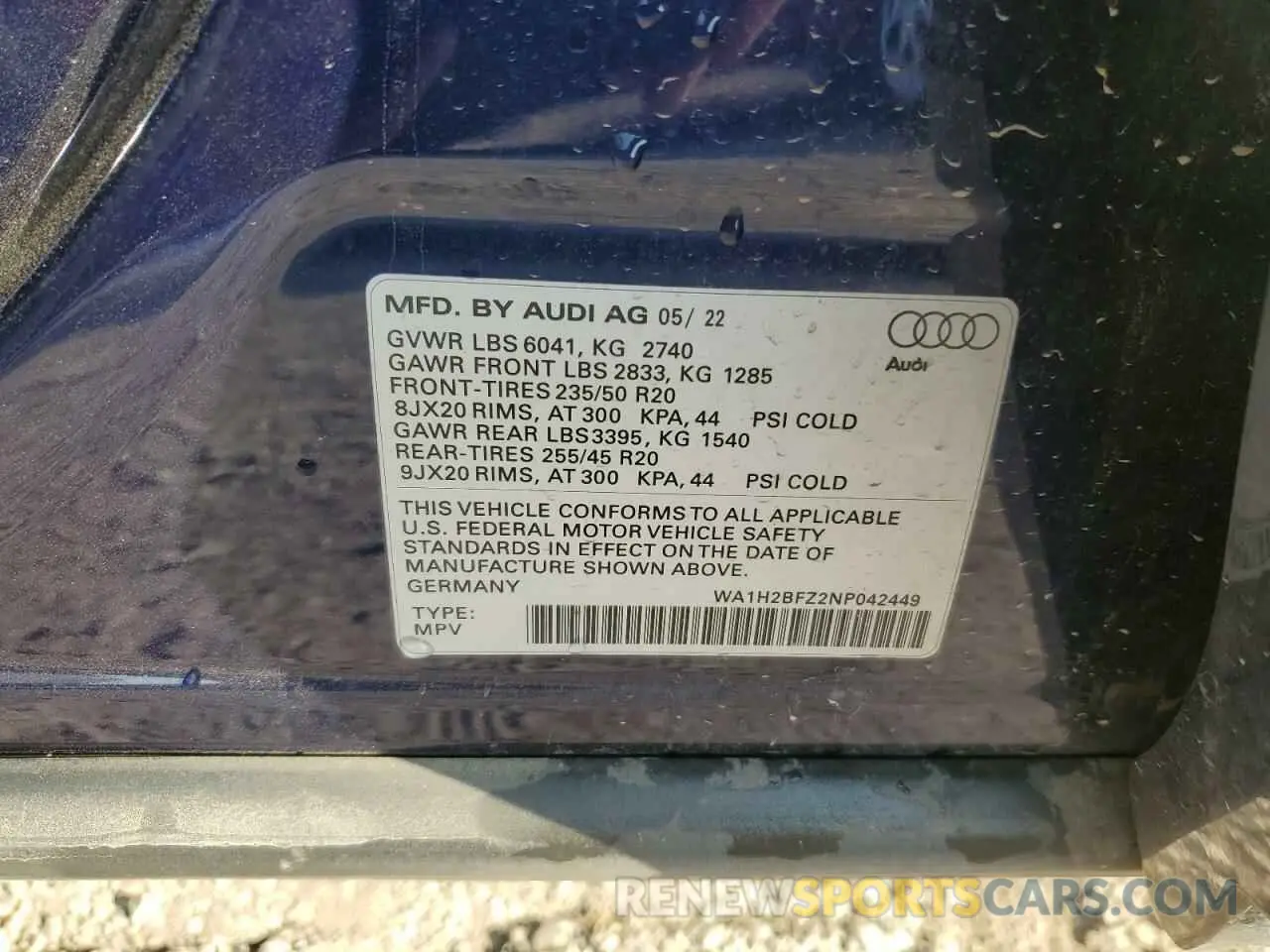 12 Фотография поврежденного автомобиля WA1H2BFZ2NP042449 AUDI Q4 E-TRON 2022
