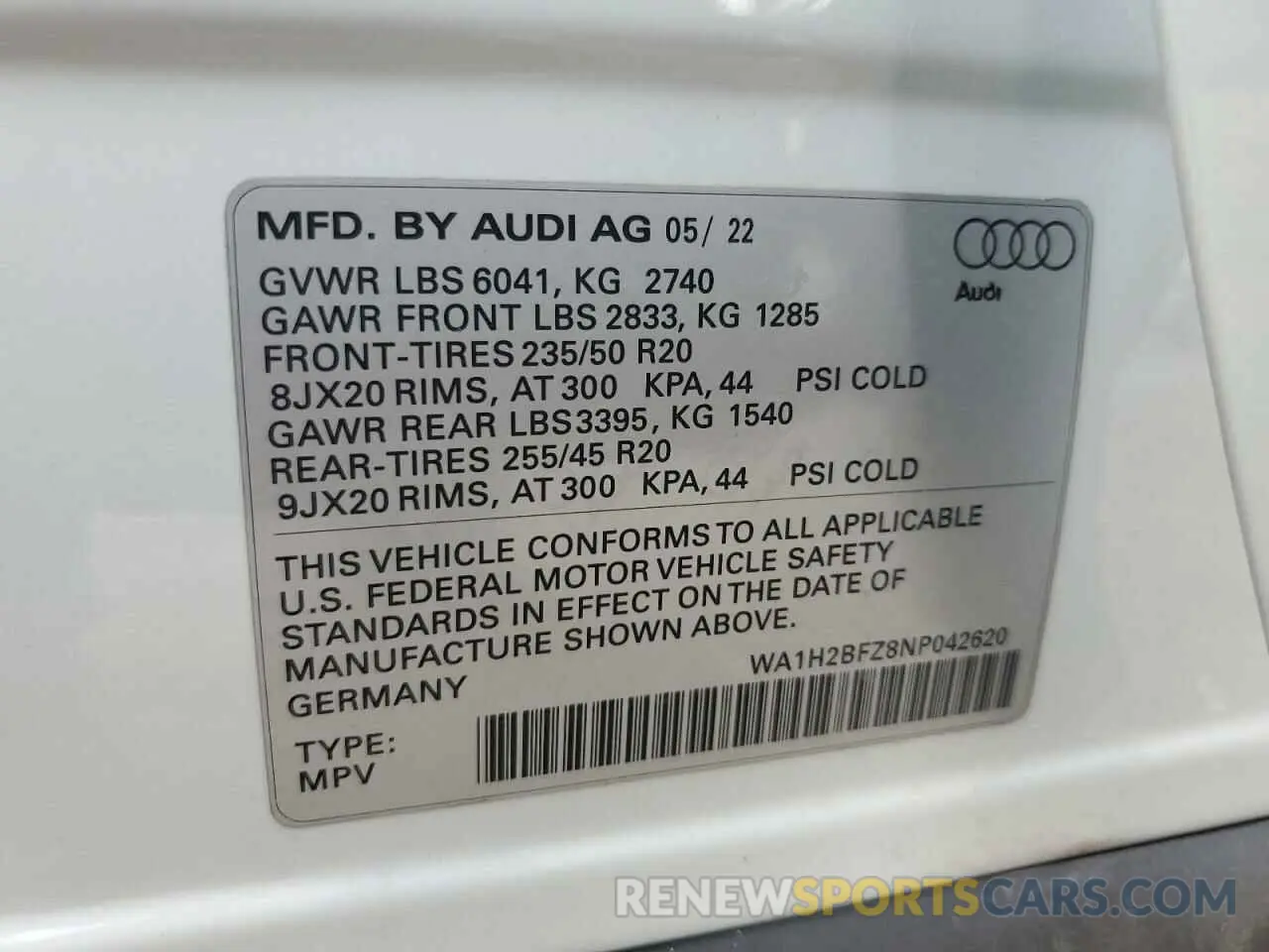 13 Фотография поврежденного автомобиля WA1H2BFZ8NP042620 AUDI Q4 E-TRON 2022