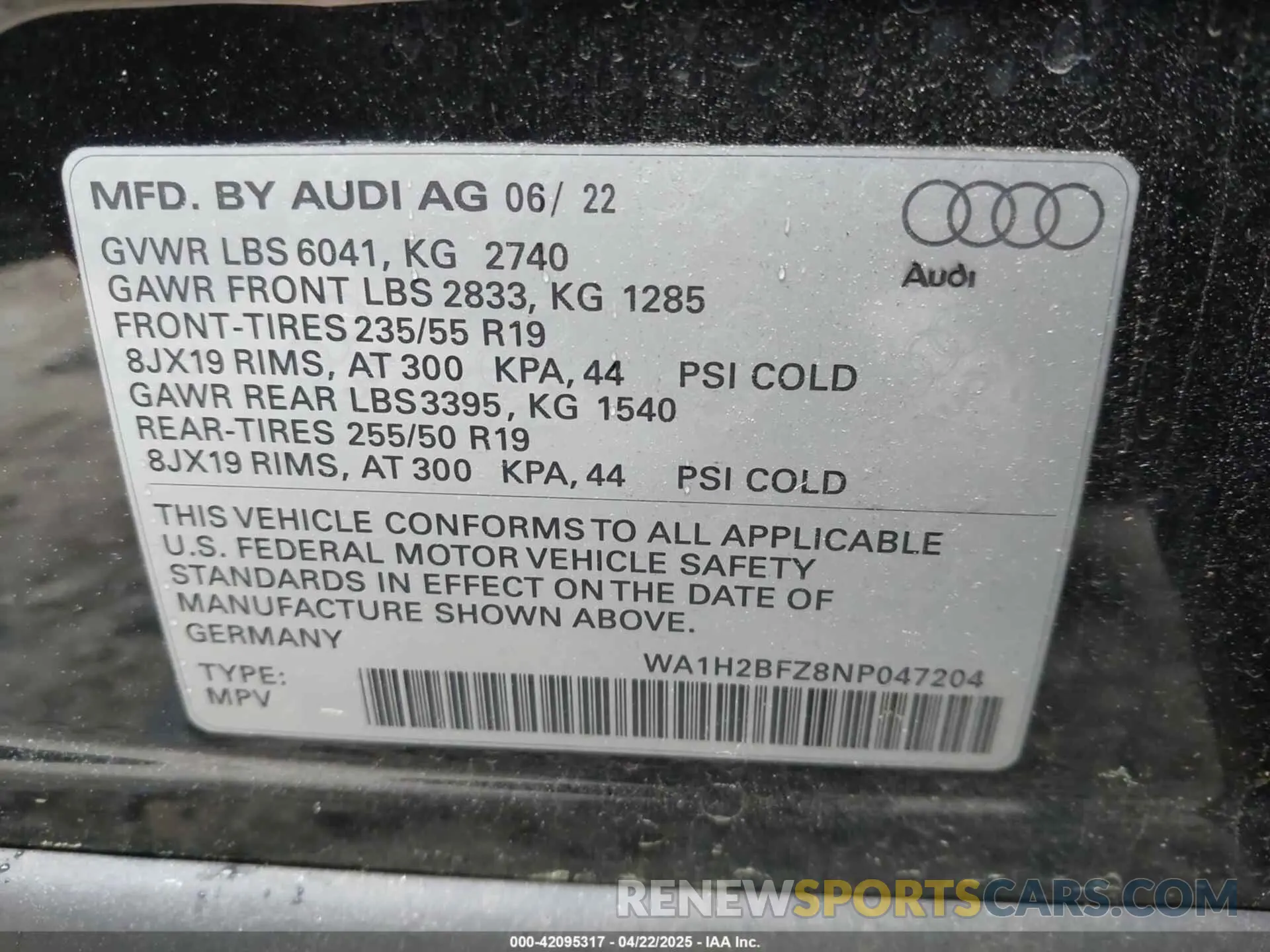 9 Фотография поврежденного автомобиля WA1H2BFZ8NP047204 AUDI Q4 E-TRON 2022
