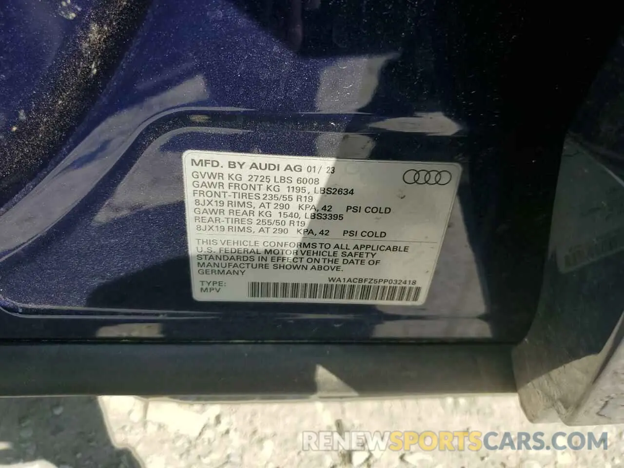 13 Фотография поврежденного автомобиля WA1ACBFZ5PP032418 AUDI Q4 E-TRON 2023