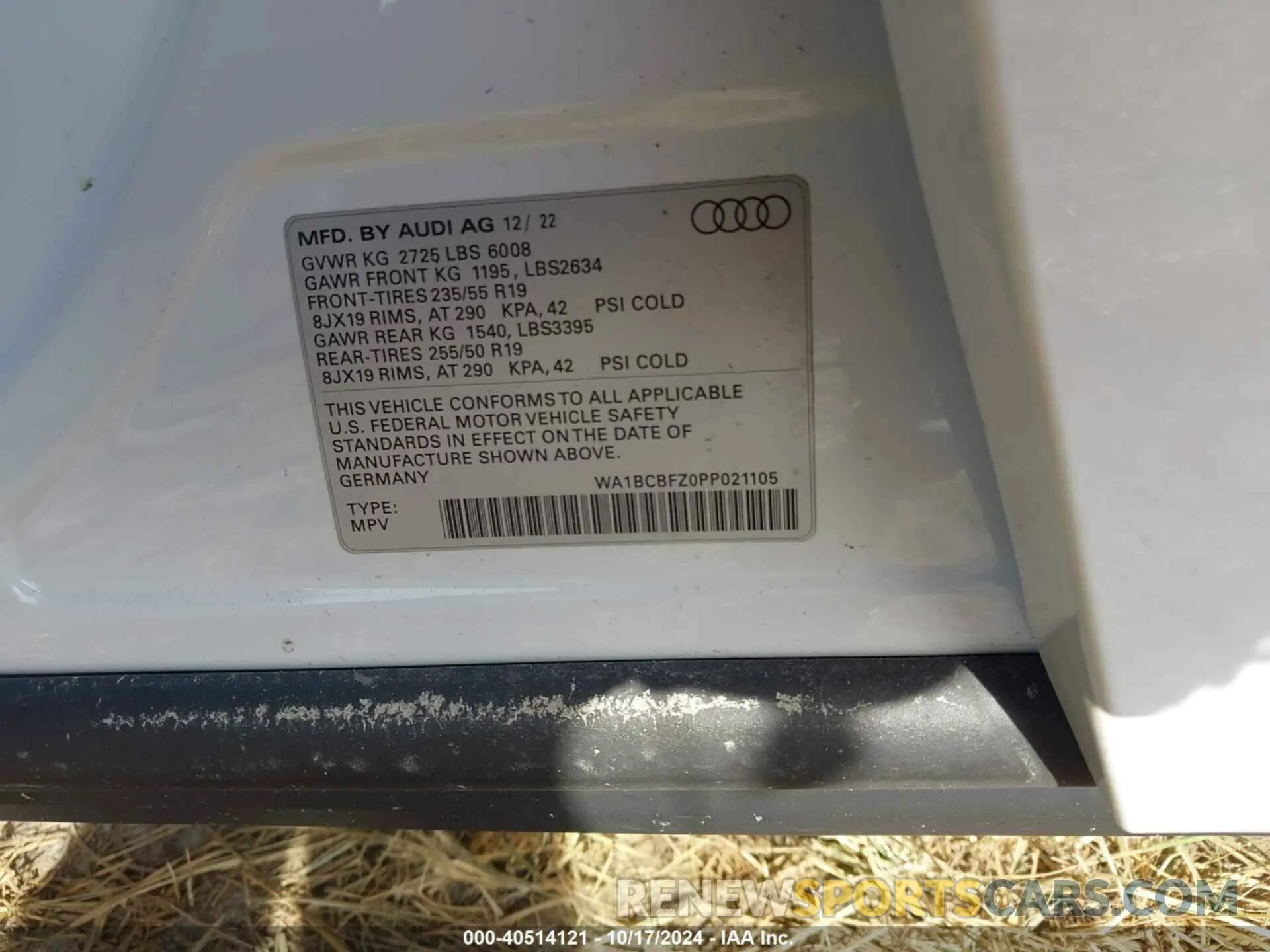 9 Фотография поврежденного автомобиля WA1BCBFZ0PP021105 AUDI Q4 E-TRON 2023