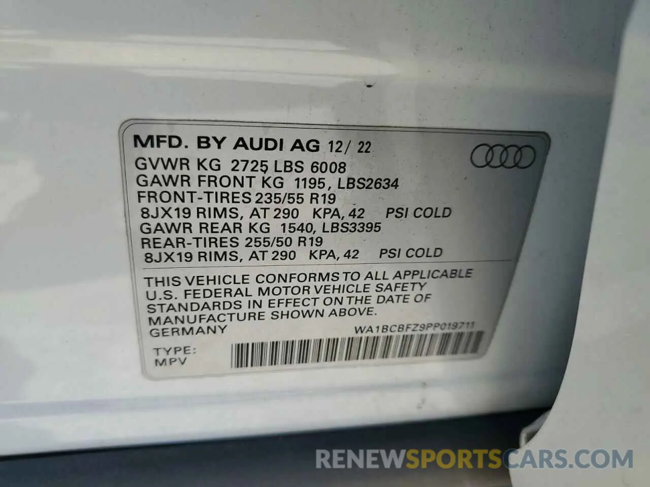 14 Фотография поврежденного автомобиля WA1BCBFZ9PP019711 AUDI Q4 E-TRON 2023