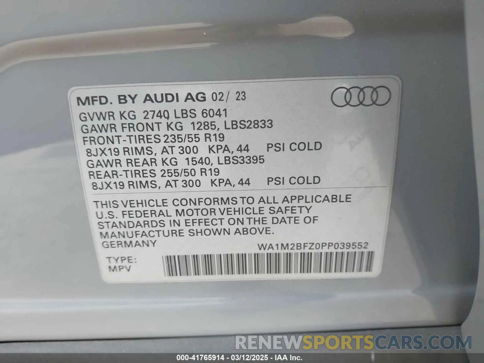 9 Фотография поврежденного автомобиля WA1M2BFZ0PP039552 AUDI Q4 E-TRON 2023