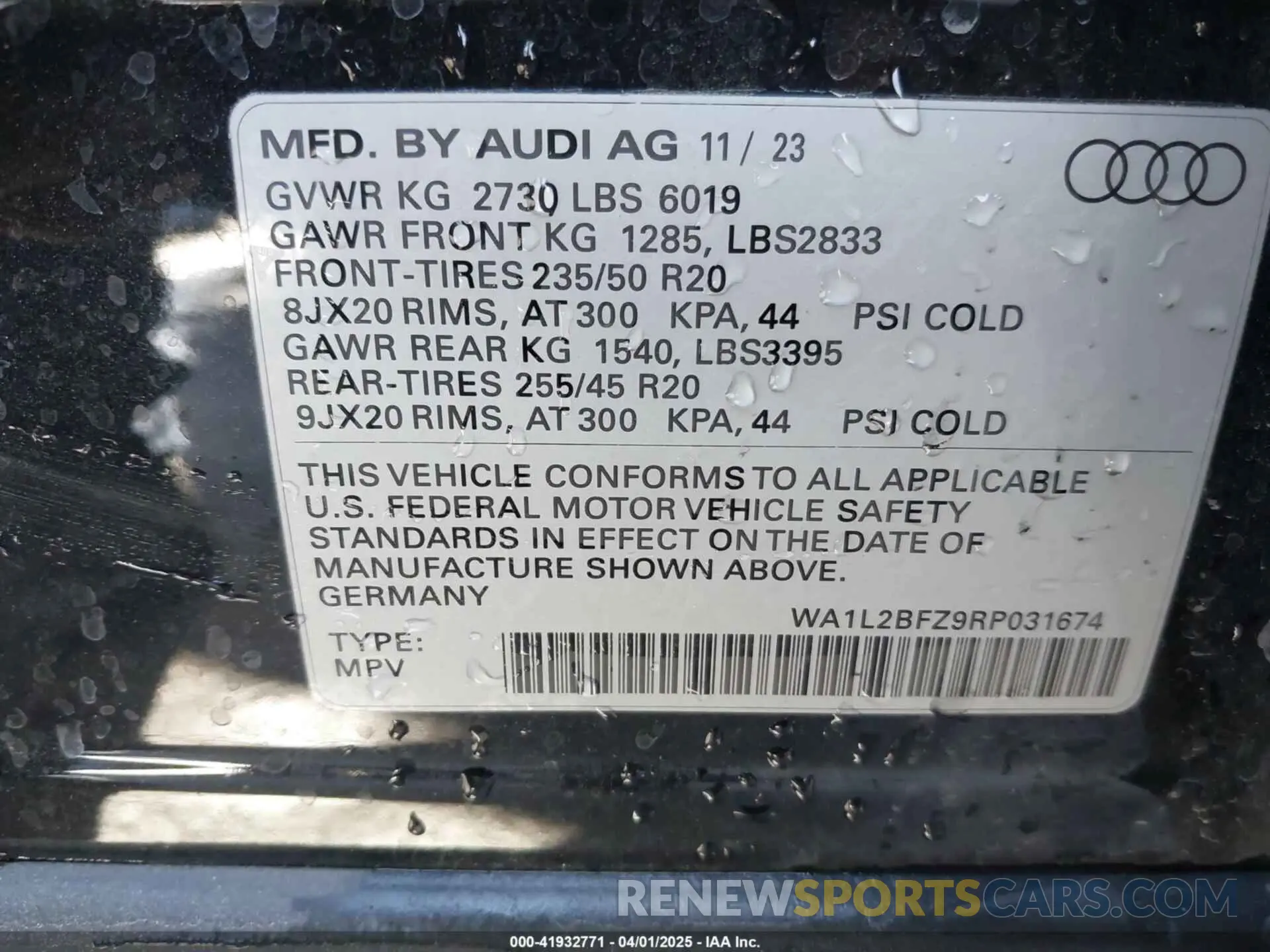 9 Фотография поврежденного автомобиля WA1L2BFZ9RP031674 AUDI Q4 E-TRON 2024