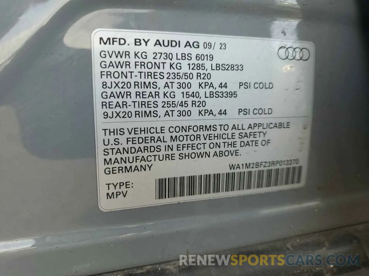 13 Фотография поврежденного автомобиля WA1M2BFZ3RP013370 AUDI Q4 E-TRON 2024