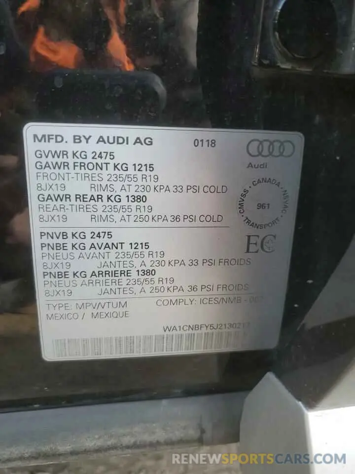 14 Photograph of a damaged car WA1CNBFY5J2130217 AUDI Q5 2018