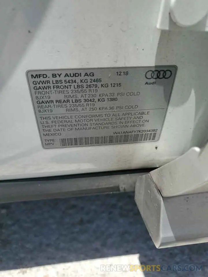 14 Фотография поврежденного автомобиля WA1ANAFY7K2034382 AUDI Q5 2019