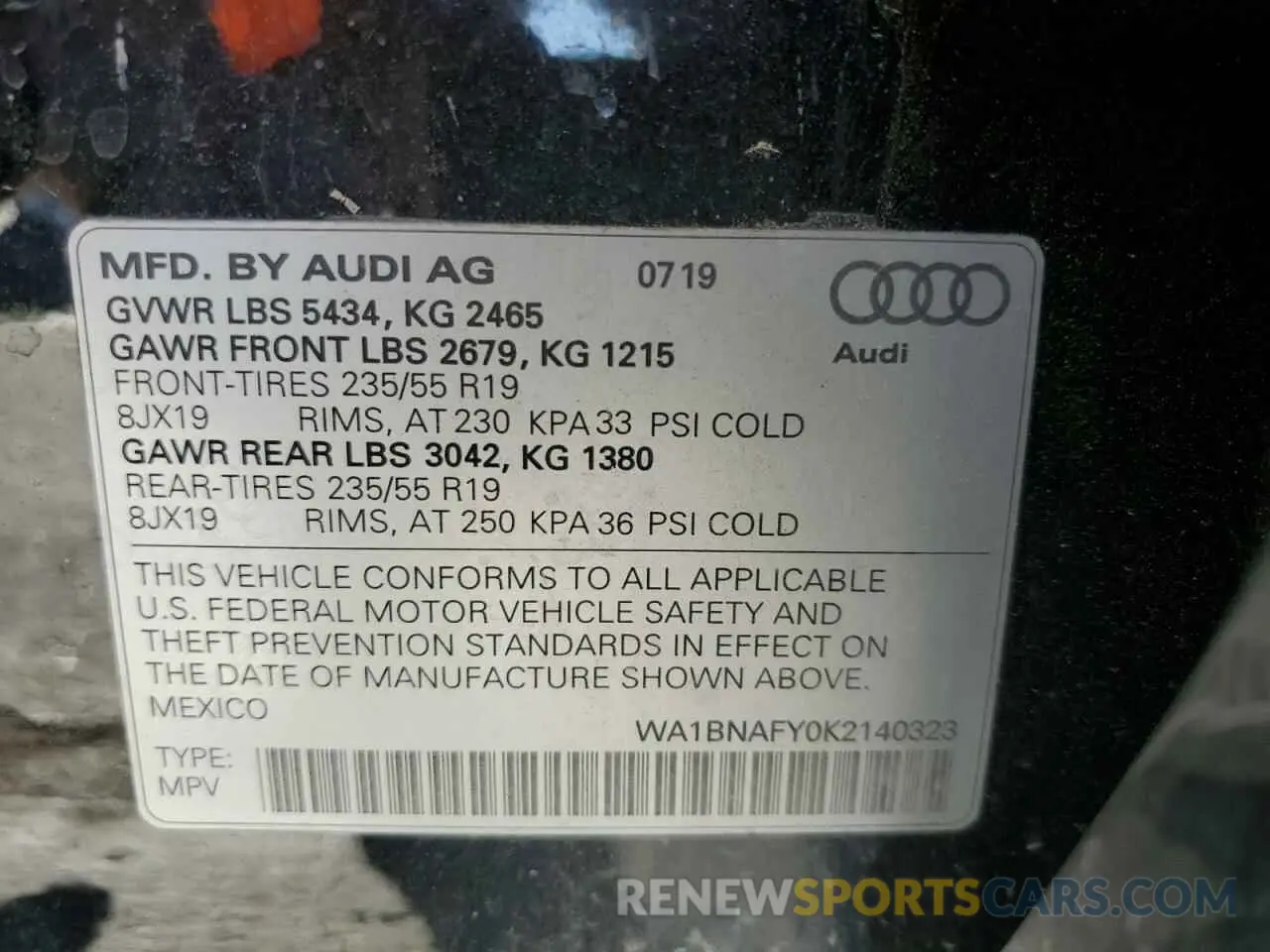 14 Фотография поврежденного автомобиля WA1BNAFY0K2140323 AUDI Q5 2019