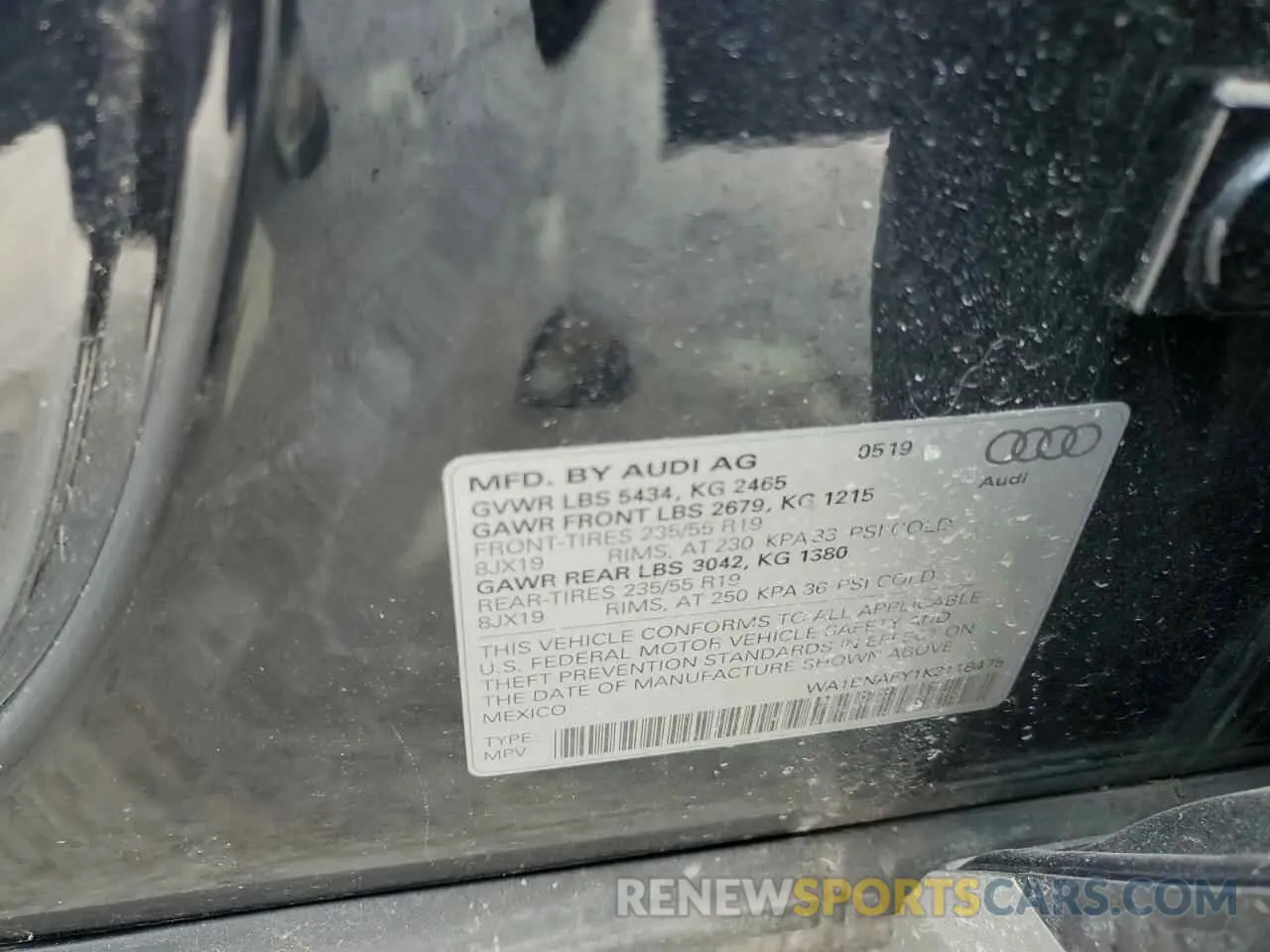 14 Фотография поврежденного автомобиля WA1BNAFY1K2118475 AUDI Q5 2019