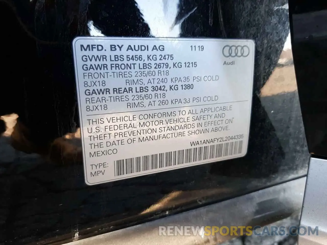 12 Фотография поврежденного автомобиля WA1ANAFY2L2044335 AUDI Q5 2020