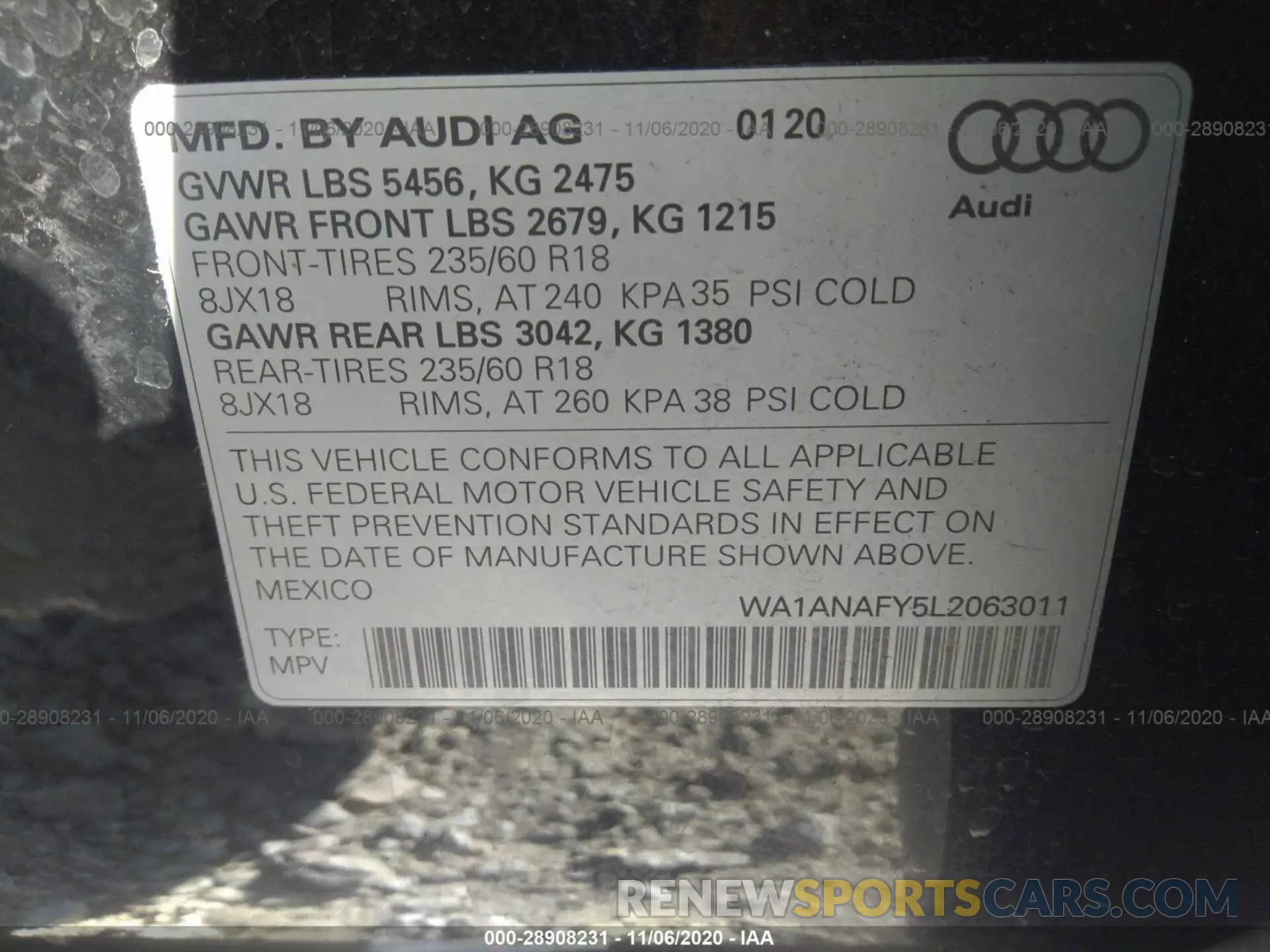 9 Фотография поврежденного автомобиля WA1ANAFY5L2063011 AUDI Q5 2020