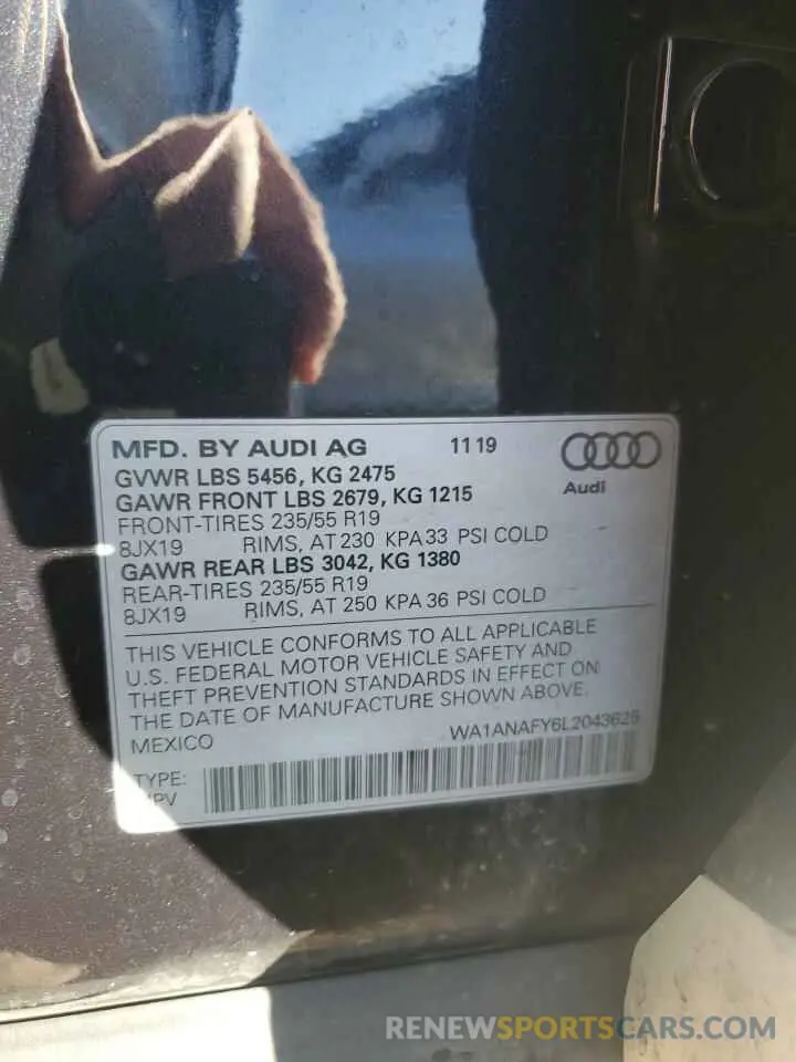 13 Фотография поврежденного автомобиля WA1ANAFY6L2043625 AUDI Q5 2020